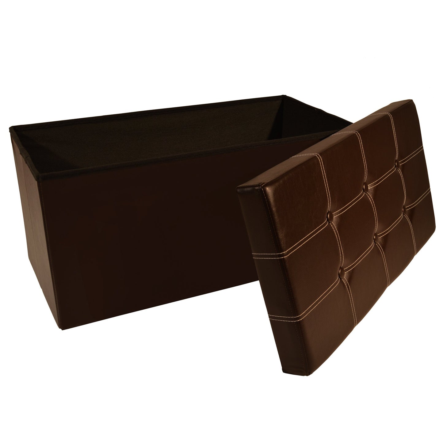 ottomans | CasaFoyer Collapsible Tufted Storage Ottoman | Versatile & Convenient | Spacious Interior | Stylish & Durable | 30x15 | Supports 500 lbs | Faux Leather | casafoyer.myshopify.com