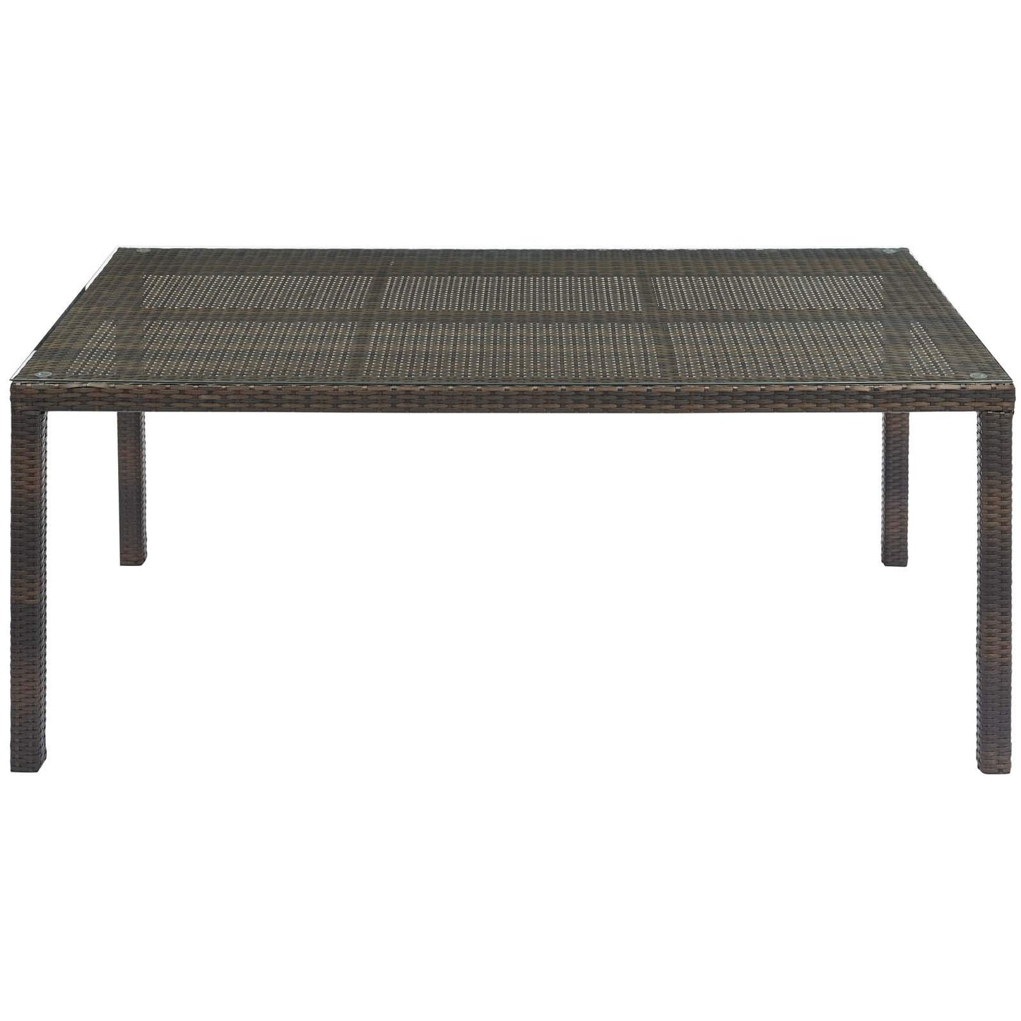 kitchen and dining room sets | CasaFoyer Conduit 7 Piece Outdoor Patio Dining Set | Transitional Style | UV-Resistant Wicker Rattan | Tempered Glass Tabletop | Brown Orange | casafoyer.myshopify.com