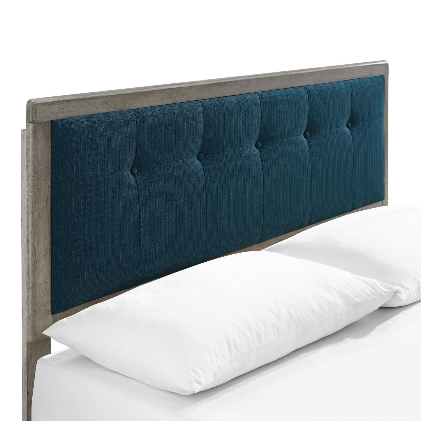 Bed | CasaFoyer Willow Tufted Wood King Platform Bed | Contemporary Charm | Natural Appeal | Mid-Century Design | Button Tufted Headboard | Sturdy Materials | Wood Slat Support | No Box Spring Needed | 601 lbs Weight Capacity | casafoyer.myshopify.com