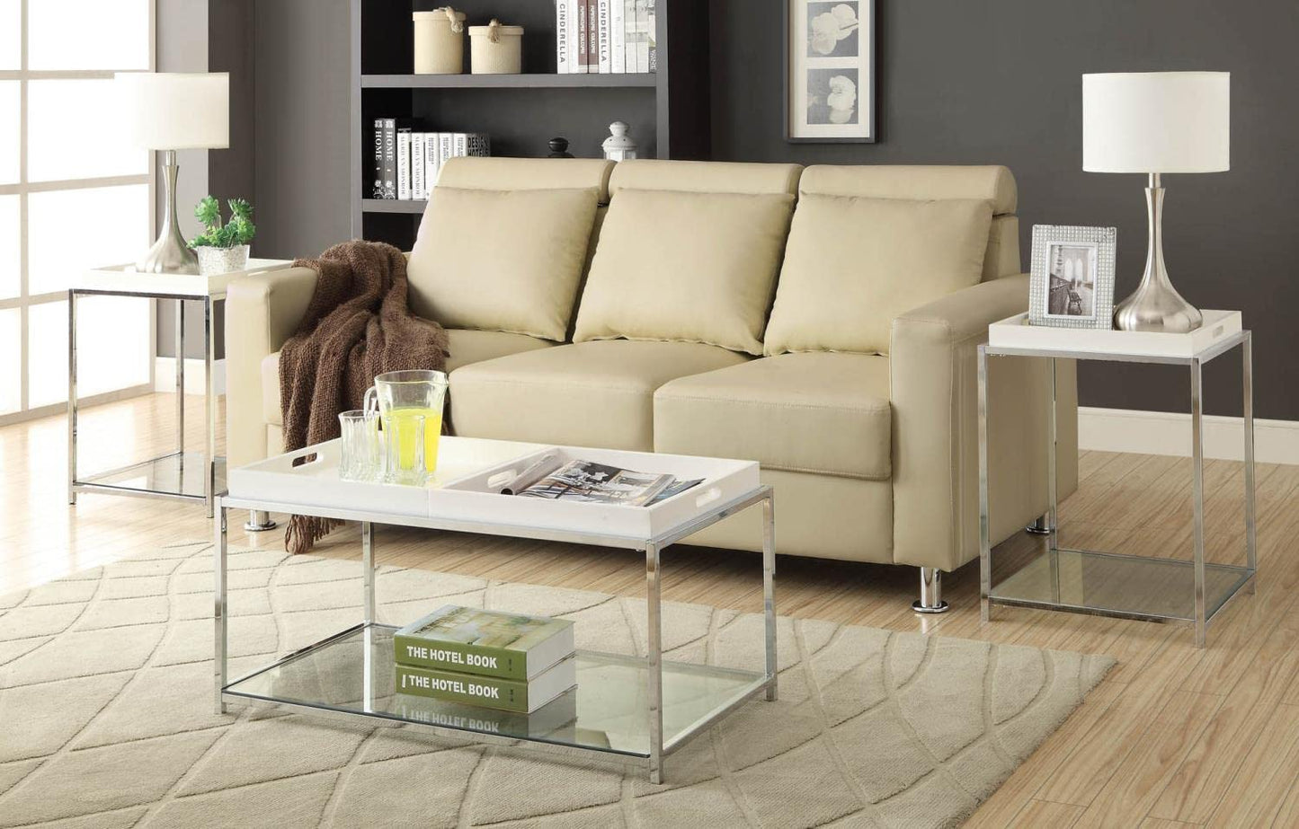 TABLE | Ergode Palm Beach Console Table | Urban Aesthetics | Versatile Functionality | Removable Trays | Clear Glass Top | casafoyer.myshopify.com