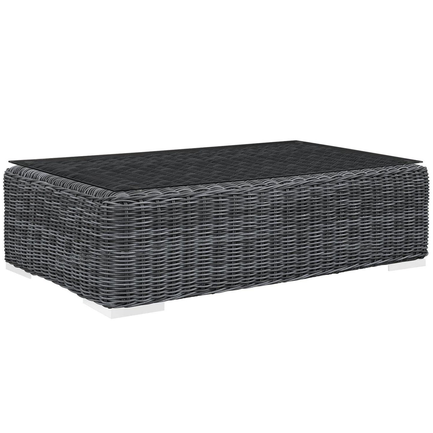 kitchen and dining room sets | CasaFoyer Summon Outdoor Patio Sectional Sofa Set | Two-Tone Synthetic Rattan | Sunbrella Cushions | Powder-Coated Aluminum Frame | 3-Piece Navy Set | casafoyer.myshopify.com