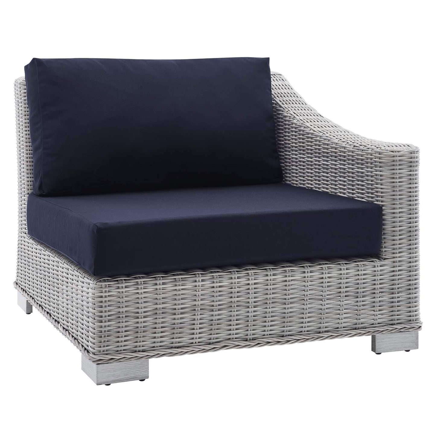 sofas | CasaFoyer Conway Outdoor Patio Sunbrella Wicker Rattan 5-Piece Sectional Sofa Furniture Set | Light Gray | UV-Resistant | Modular Design | Aluminum Frame | Water-Resistant Cushions | casafoyer.myshopify.com