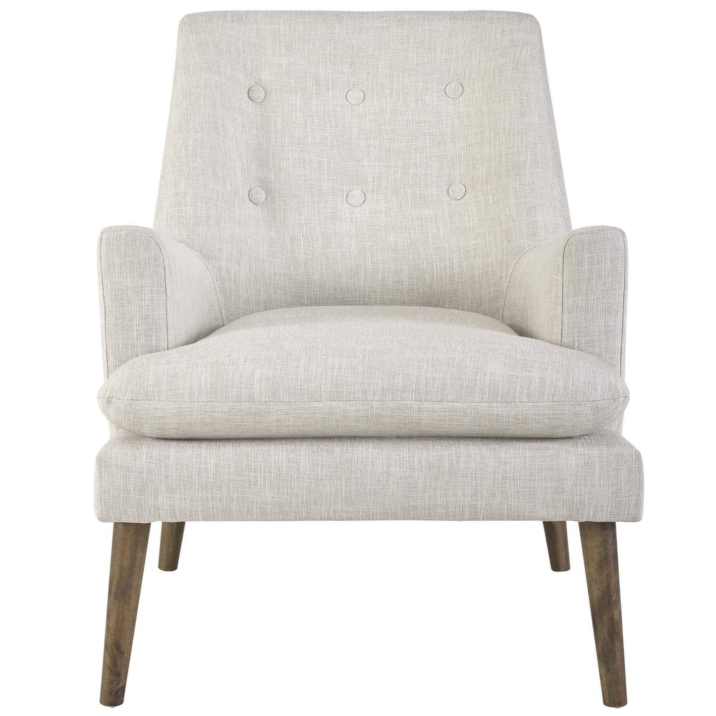 home office desk chairs | CasaFoyer Leisure Lounge Chair | Mid-Century Modern | Plush Comfort | Stylish Design | Walnut Legs | Beige Upholstery | Supports up to 331 lbs | casafoyer.myshopify.com