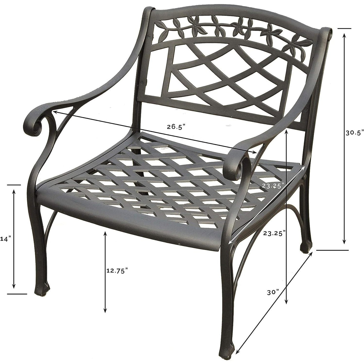 Patio Furniture Sets | COOL & COMFORTABLE | Heavy-Duty Aluminum Outdoor Seating Set | 2 Club Chairs | Black Finish | casafoyer.myshopify.com