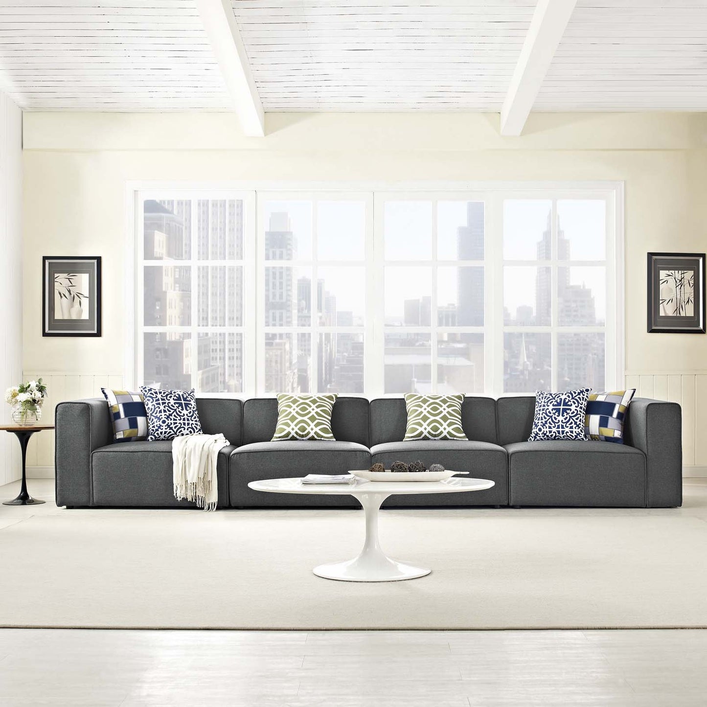 kitchen and dining room sets | CasaFoyer Mingle | 4-Piece Upholstered Fabric Sectional Sofa Set | Spacious & Comfortable | High-Quality Polyester | Perfect for Living or Lounge Room | Gray | casafoyer.myshopify.com