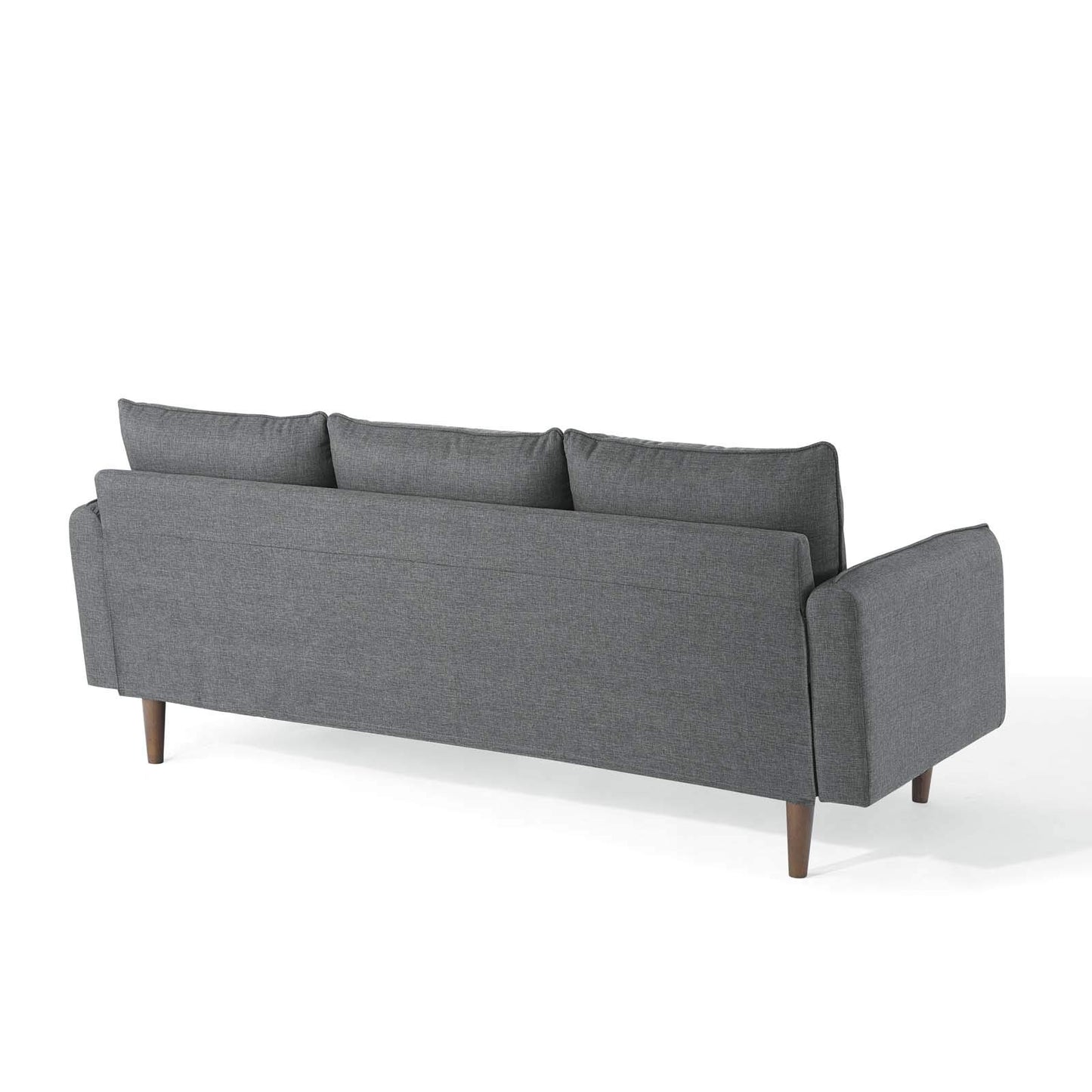 sofas | CasaFoyer Revive Upholstered Fabric Sectional Sofa | Comfortable Profile | Bolster Pillows | Luxurious Seating | Soft Polyester Upholstery | Splayed Wood Legs | Gray | casafoyer.myshopify.com