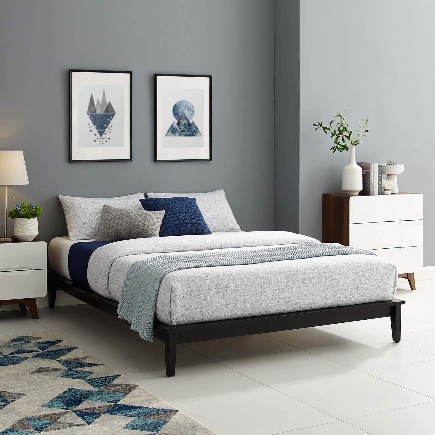 Bed | CasaFoyer Lodge Queen Rustic Wood Platform Bed Frame | Durable Solid Wood | Supports Memory Foam, Latex, Innerspring, Hybrid Mattresses | No Box Spring Needed | 800 lbs Weight Capacity | casafoyer.myshopify.com