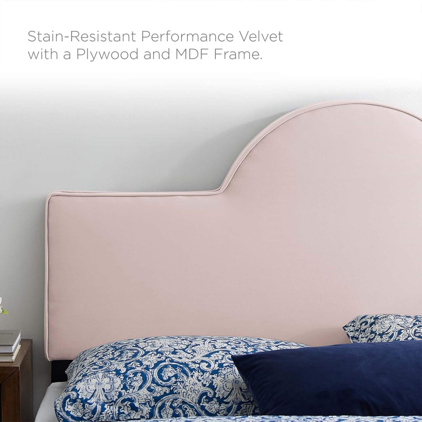 headboards | CasaFoyer Dawn Performance Velvet Twin Headboard | Sunrise-Inspired Design | Stain-Resistant Upholstery | Cozy Cushioning | Adjustable Height | Pink | casafoyer.myshopify.com
