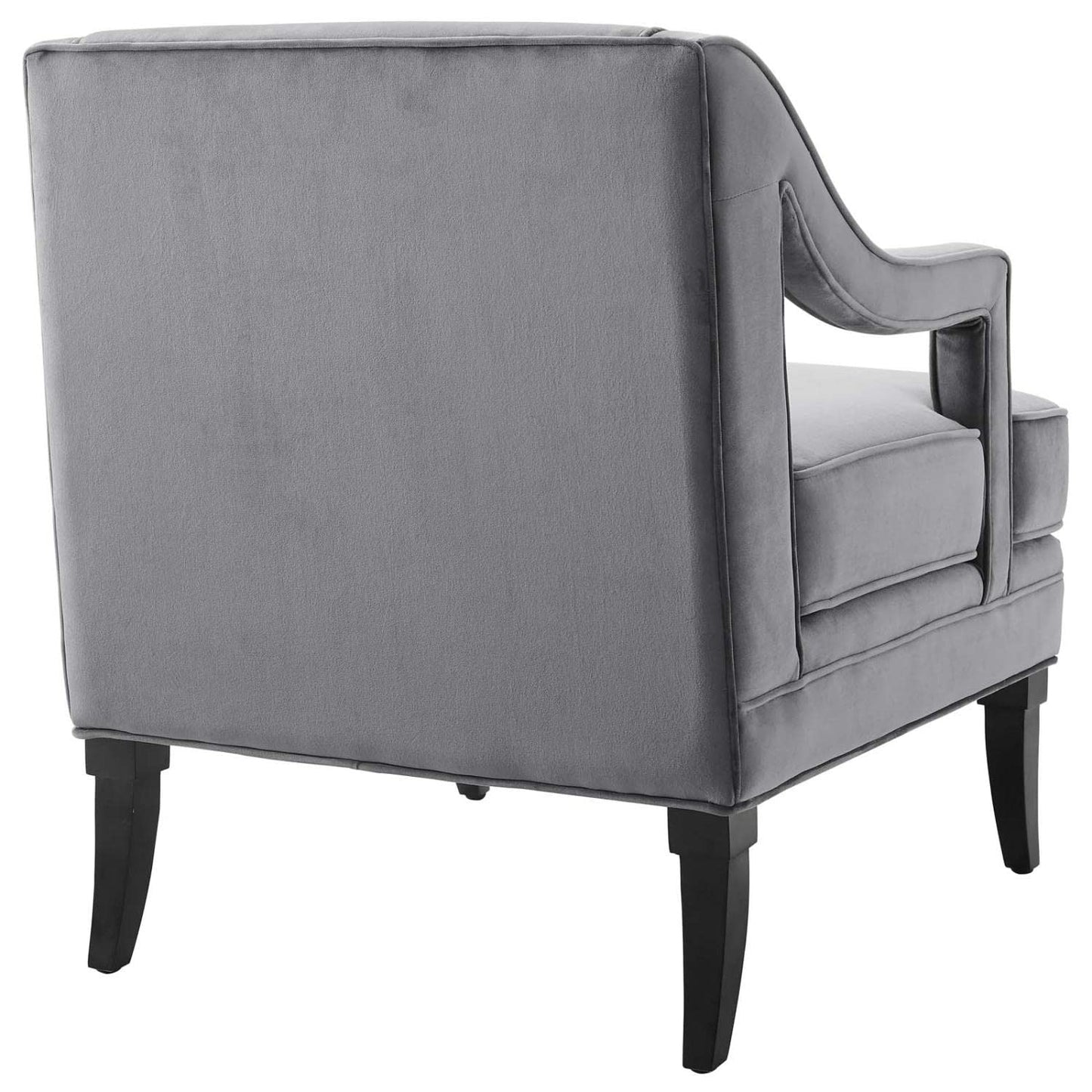 home office desk chairs | CasaFoyer Concur Performance Velvet Armchair | Sleek Design | Stain-Resistant | Plush Cushion | Machine Washable Cover | Solid Birch Legs | Modern & Mid-Century Decor | Gray | casafoyer.myshopify.com
