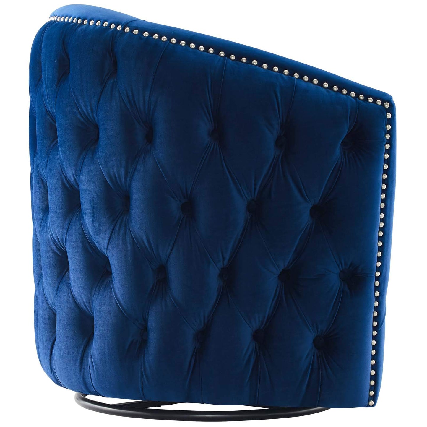 home office desk chairs | CasaFoyer Rogue Performance Velvet Swivel Armchair Set of 2 | Navy: Luxurious, Stylish, and Versatile | Enhance your living space with this stain-resistant armchair set featuring a 360-degree swivel base and cozy barrel back design. | casafoyer.myshopify.com