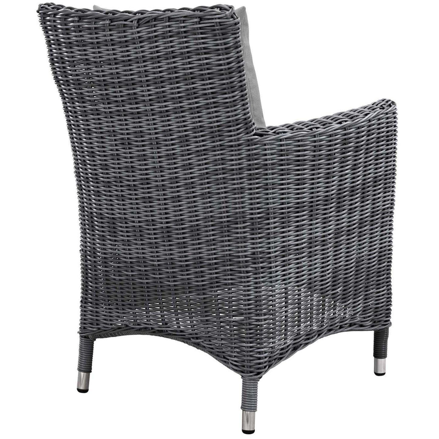 Patio Furniture Sets | Summon Outdoor Patio Dining Arm Chair | Two-Tone Rattan | Sunbrella Cushions | Aluminum Frame | Ultimate Outdoor Comfort | Perfect for Patio, Backyard, Poolside | casafoyer.myshopify.com