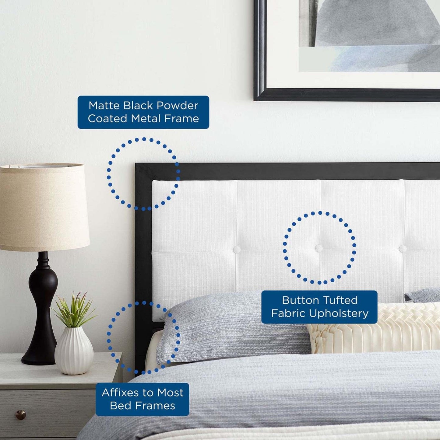 headboards | CasaFoyer Teagan Tufted Fabric Queen Headboard | Contemporary Sophistication | Plush Texture | Timeless Tufted Buttons | Exceptional Comfort | Long-Lasting Durability | casafoyer.myshopify.com