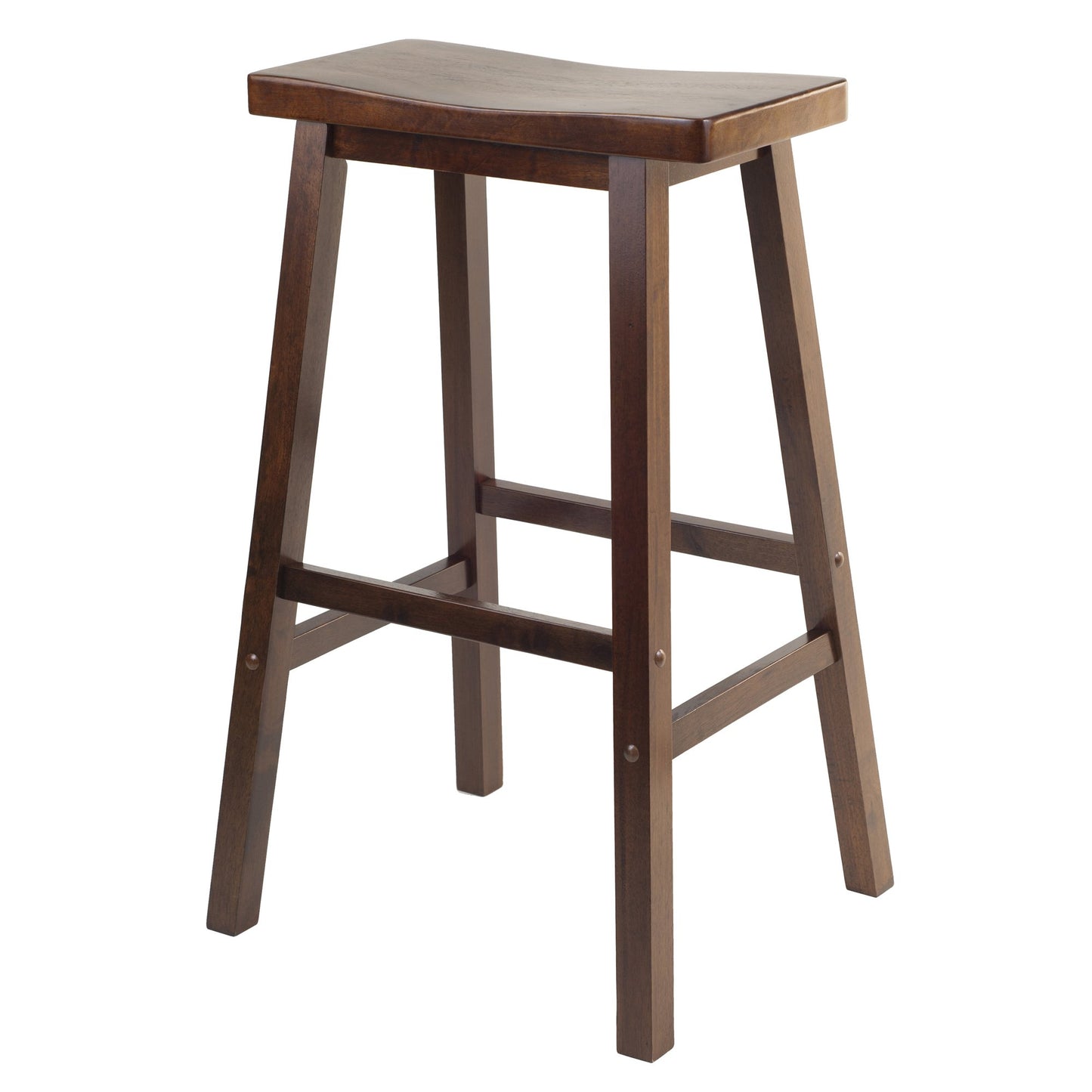 childrens table and chair sets | CasaFoyer Parkland High Table Set | Walnut Finish | 5-Piece with 4 Saddle Seat Chairs | Compact Dimensions | Rustic Design | casafoyer.myshopify.com