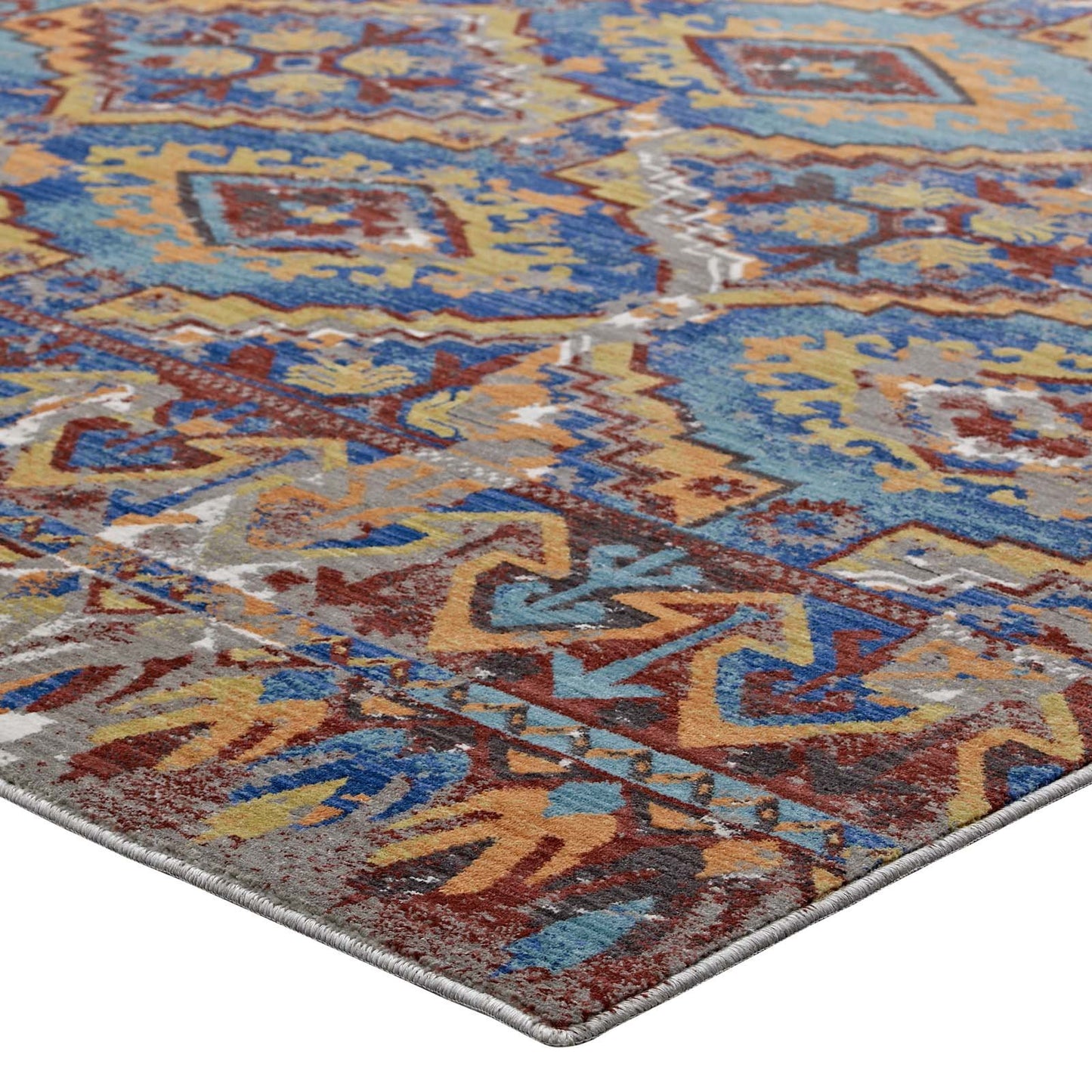 Carpet & Rugs | CasaFoyer Centehua Distressed Southwestern Aztec Area Rug | Vibrant Design | Durable & Stain Resistant | 5x8 Size | Ideal for Home Decor & High Traffic Areas | casafoyer.myshopify.com
