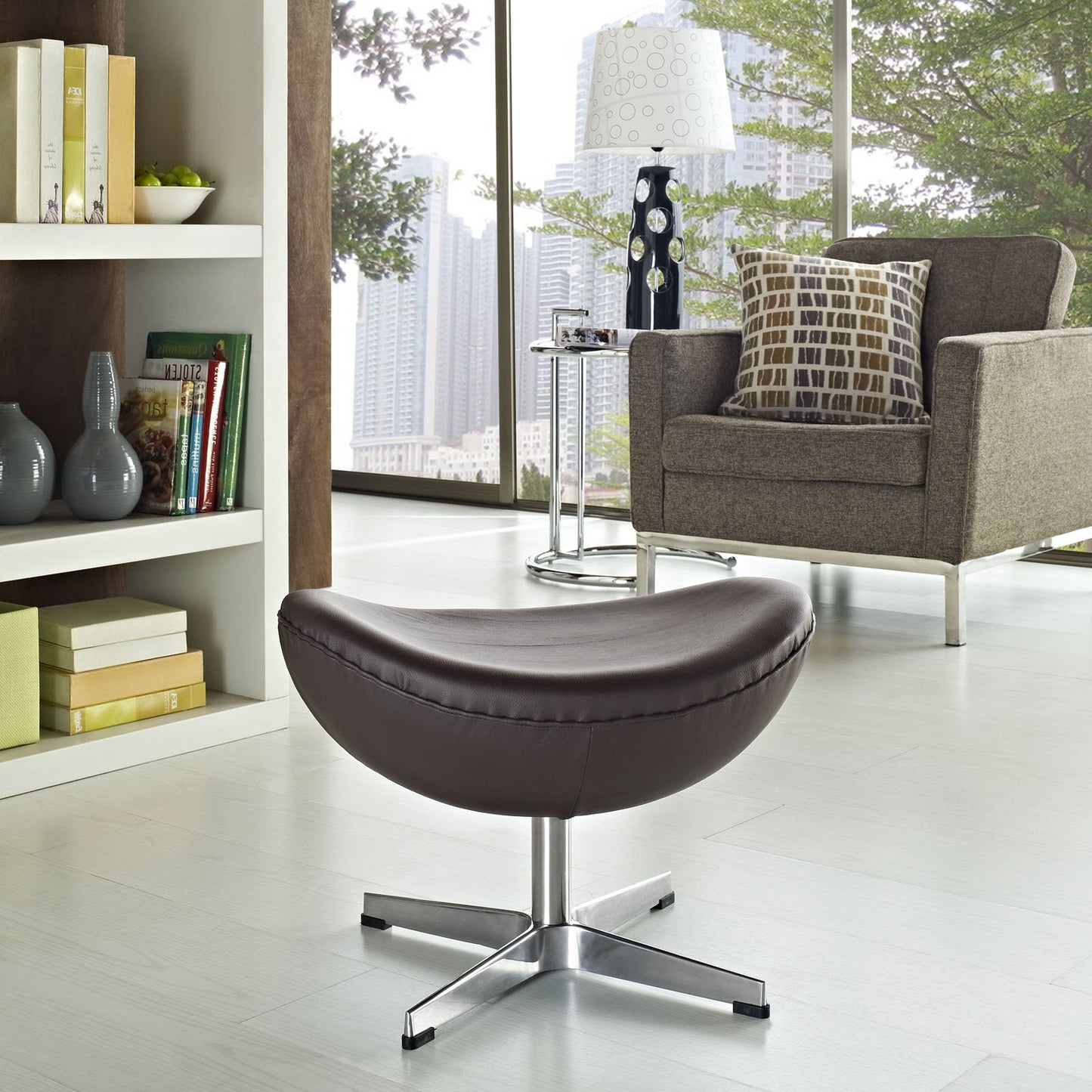 ottomans | CasaFoyer Glove Ottoman in Leather | Flawless Balance & Elegance | Genuine Leather | Wing Tips | Amorphous Shape | High Design Standards | Style & Comfort | Brown | casafoyer.myshopify.com