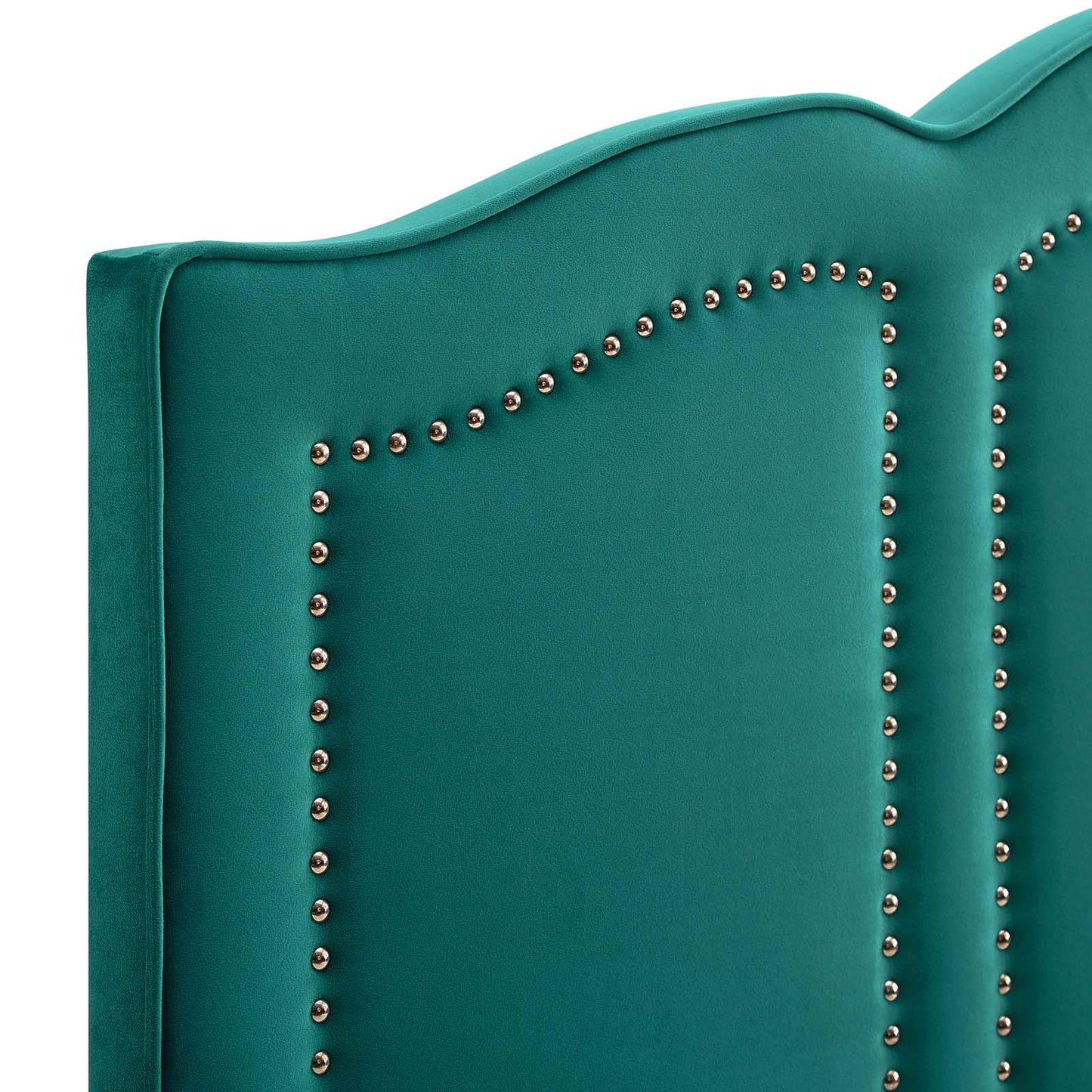 headboards | CasaFoyer Cecilia Performance Velvet Full/Queen Headboard | Elegant Deco Style | Nailhead Trim | Adjustable Height | Soft & Stain-Resistant Upholstery | casafoyer.myshopify.com
