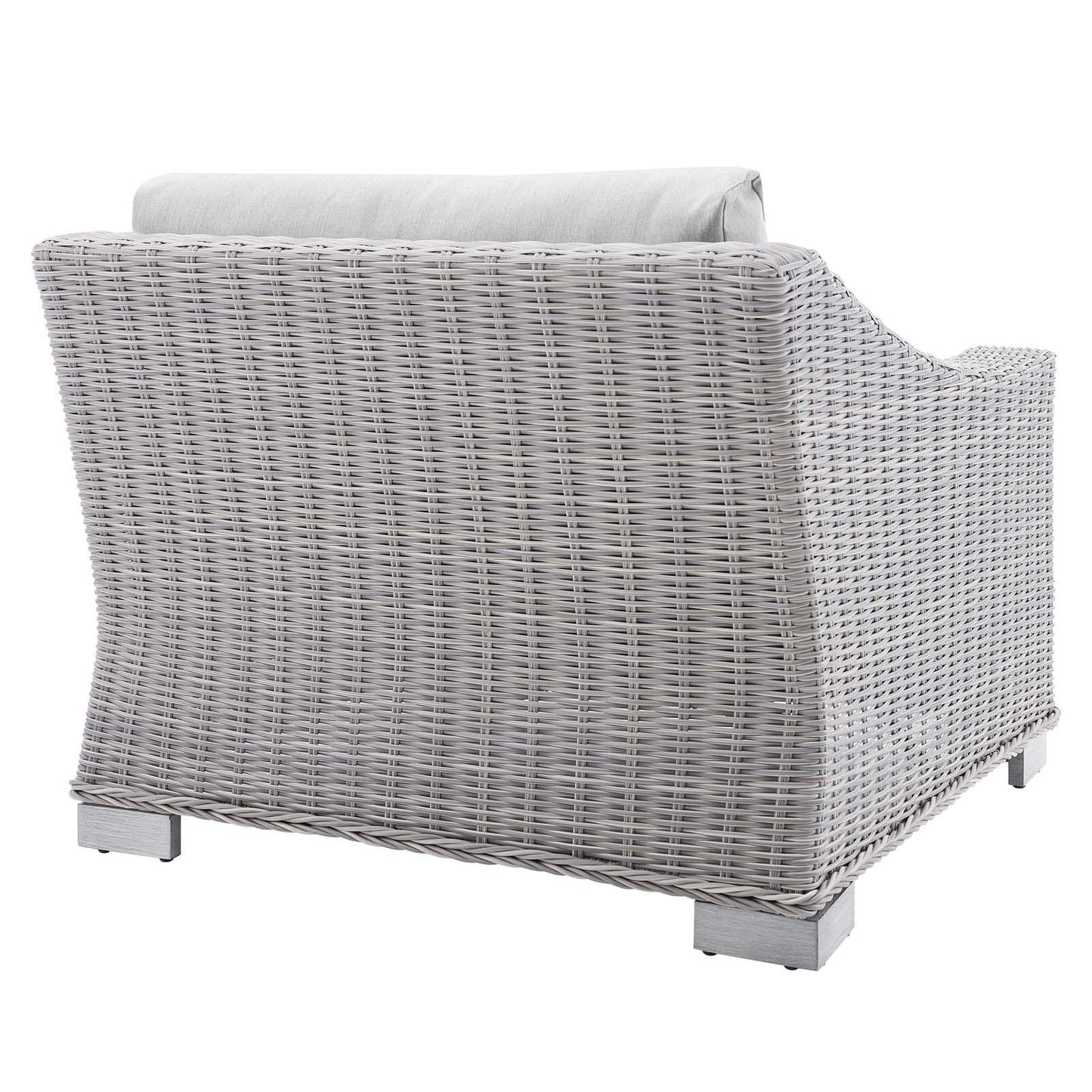 patio bistro sets | CasaFoyer Conway Outdoor Patio Wicker Rattan Left-Arm Sectional Sofa Chair | Light Gray | UV-Resistant | Modular Design | Powder-Coated Aluminum Frame | Sunbrella Fabric | Water-Resistant | 300 lbs Weight Capacity | casafoyer.myshopify.com