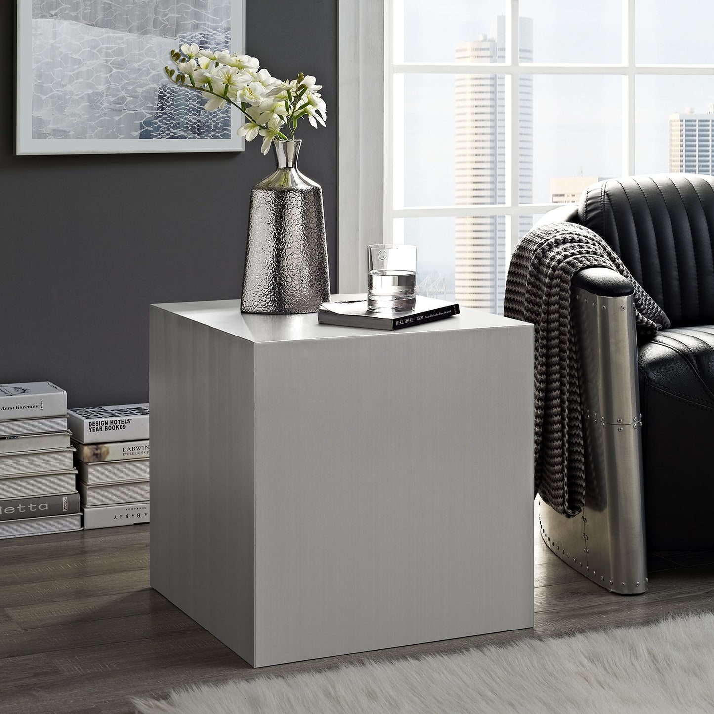 end tables | Ergode Cast Stainless Steel Side Table | Modern Design | Seamless Welding | Contemporary Aesthetic | Perfect for Living Room or Lounge Space | casafoyer.myshopify.com