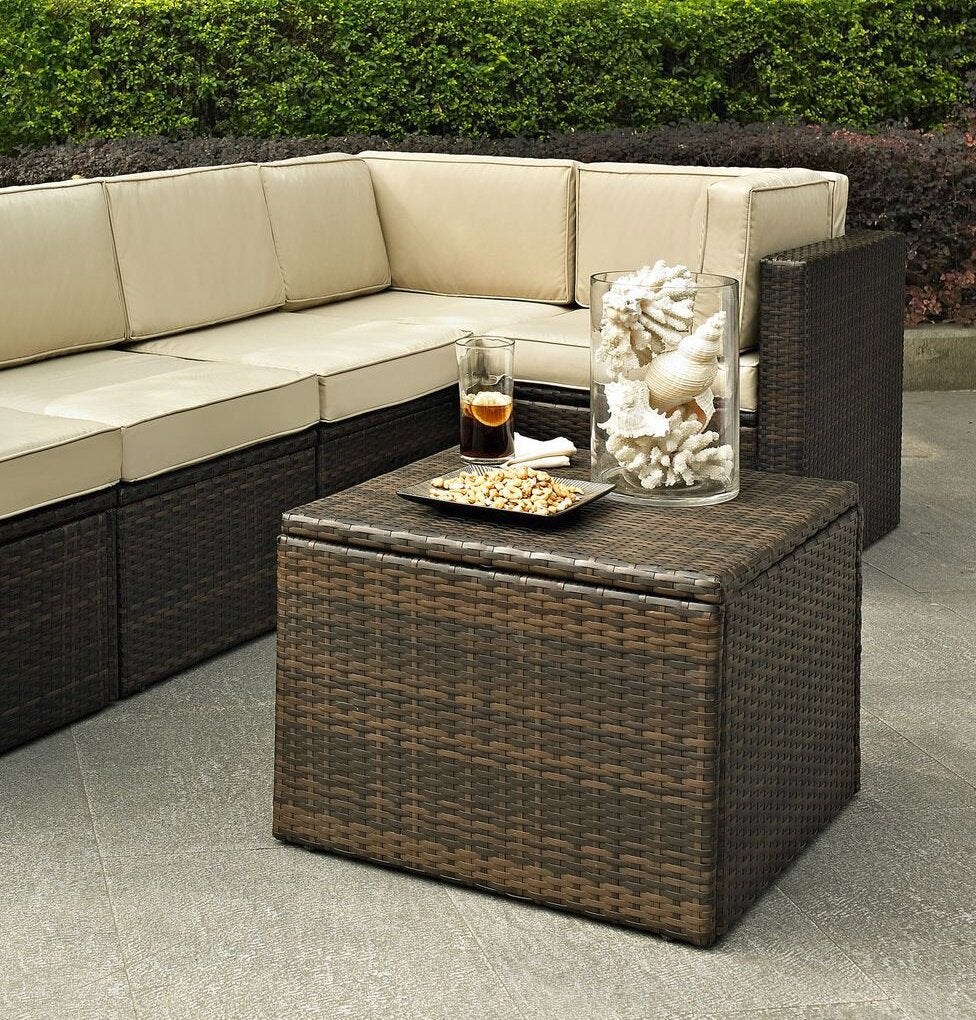 TABLE | Stunning Outdoor Resin Wicker Coffee Table | All-Weather, Stylish Design | Sturdy Steel Frame | Perfect for Outdoor Entertainment | Customize with Wicker Sectionals | casafoyer.myshopify.com