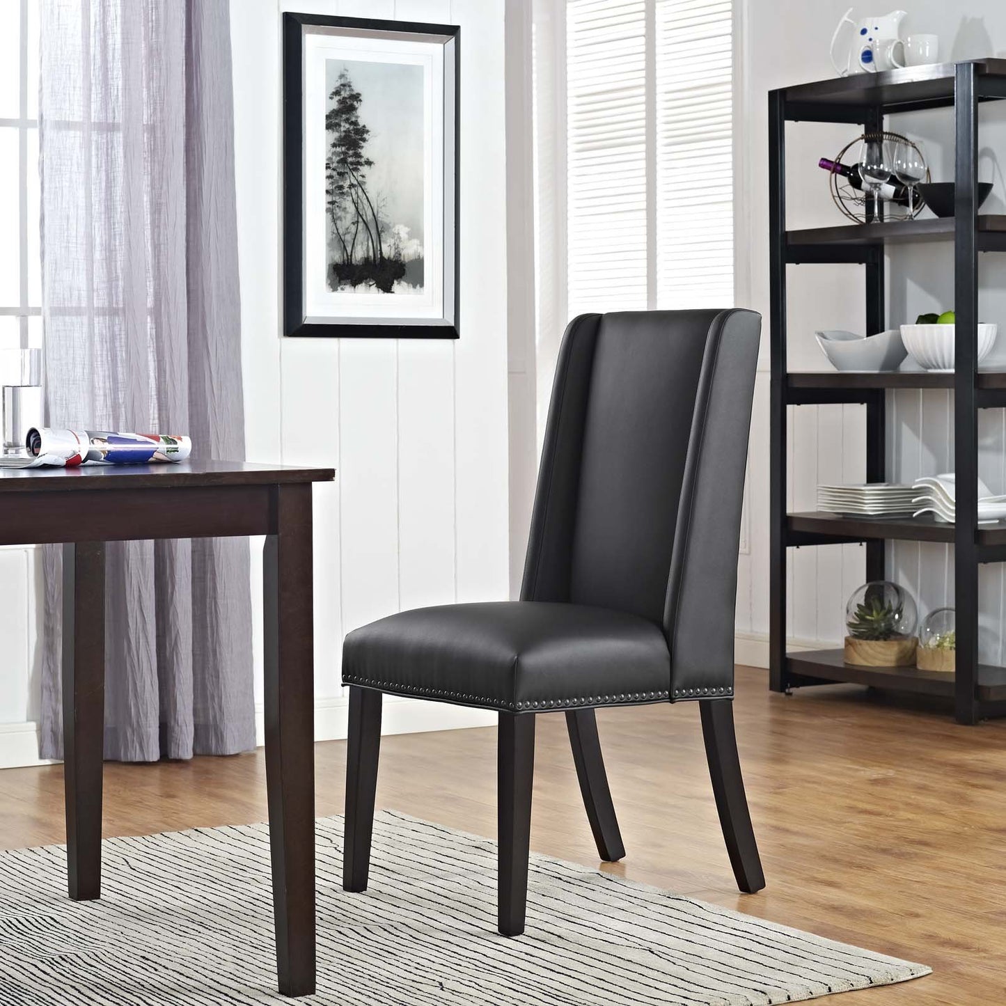 home office desk chairs | CasaFoyer Baron Dining Chair | Opulent Heritage Design | Antique Copper Nailhead Trim | Premium Vinyl Upholstery | Sturdy Wooden Frame | Non-Marking Foot Glides | casafoyer.myshopify.com