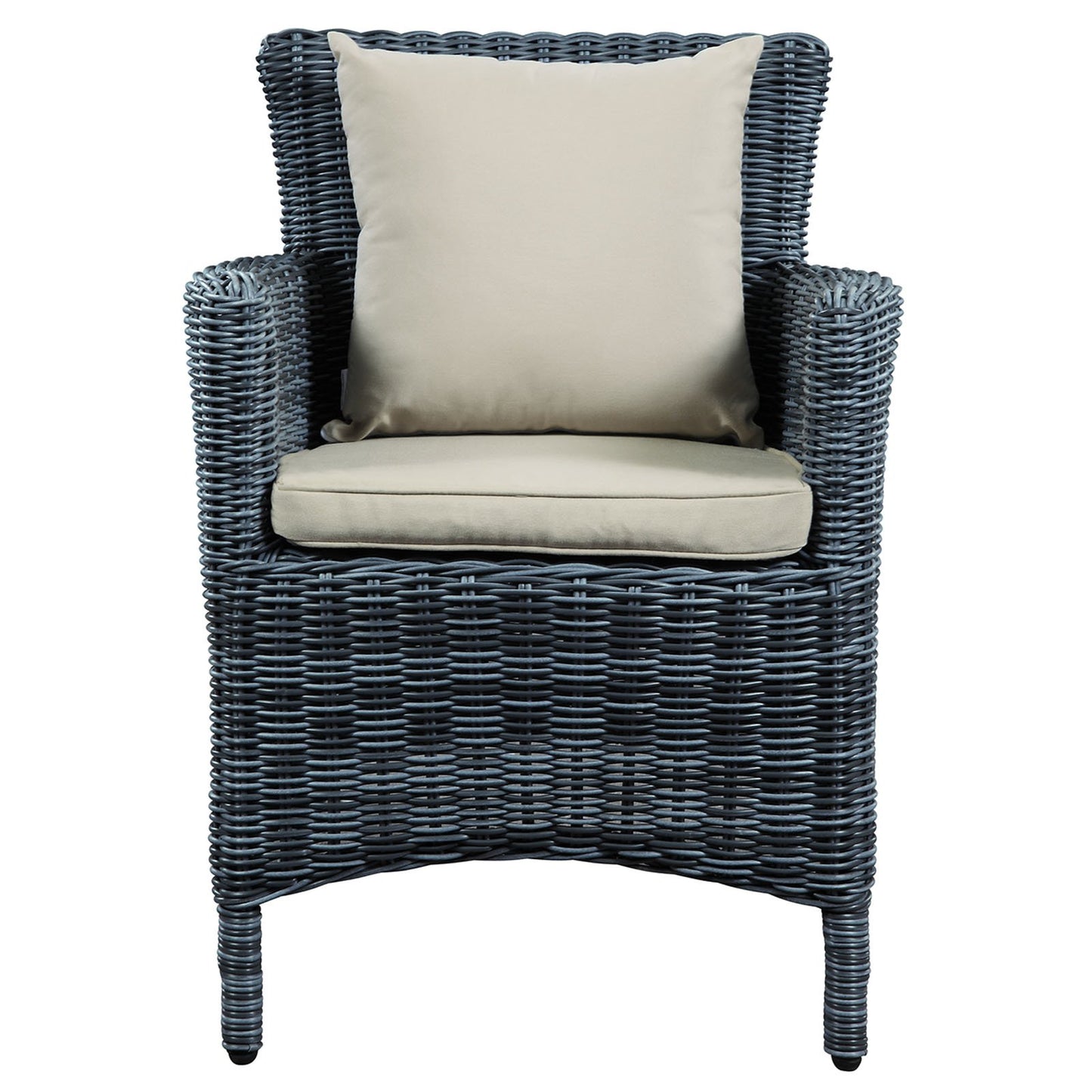 Patio Furniture Sets | Summon Outdoor Patio Dining Arm Chair | Ultimate Comfort & Quality | Two-Tone Rattan | Sunbrella Cushions | Powder-Coated Aluminum Frame | Ideal for Patio, Backyard, Poolside | Includes 1 Armchair | casafoyer.myshopify.com