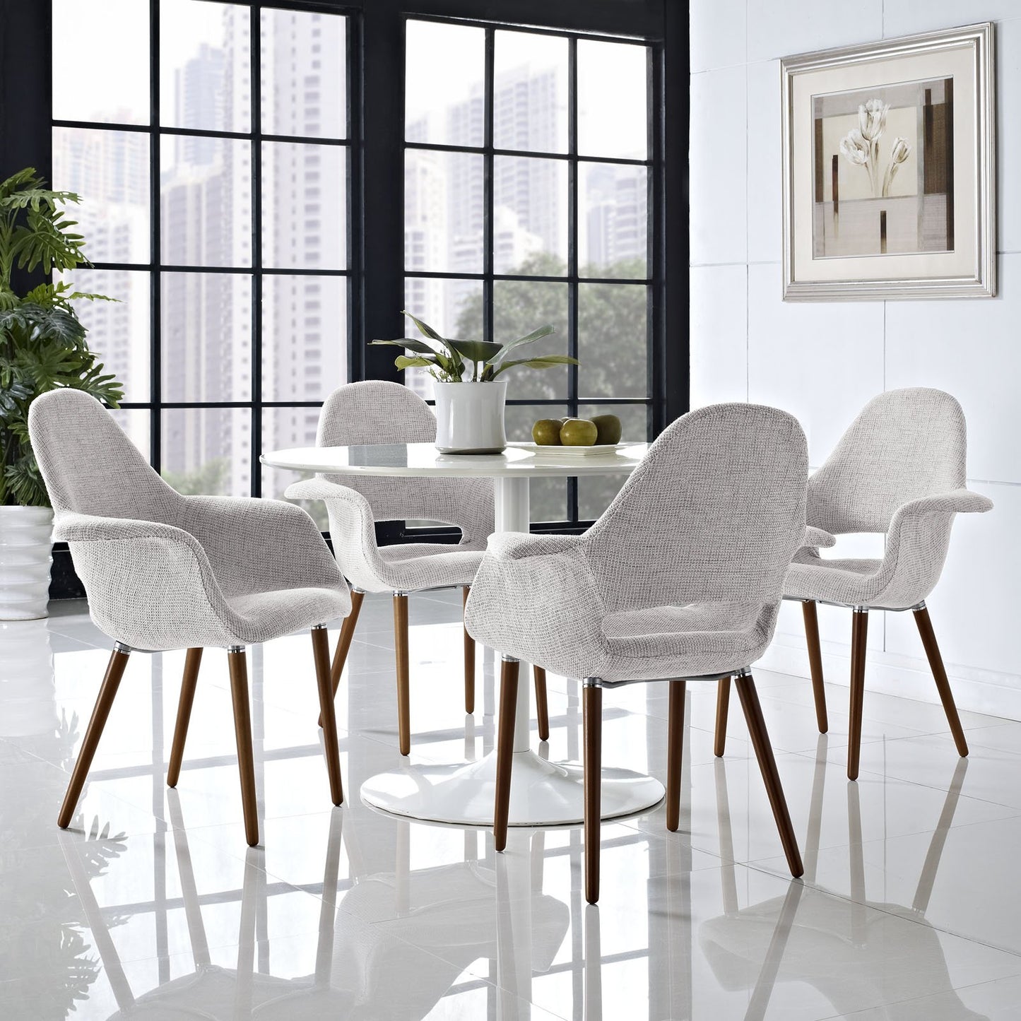 home office desk chairs | CasaFoyer Aegis Accent Chair Set of 4 | Ultimate Relaxation | Plush Cushions | Diagonal Design | Wooden Legs | Taupe Color | casafoyer.myshopify.com