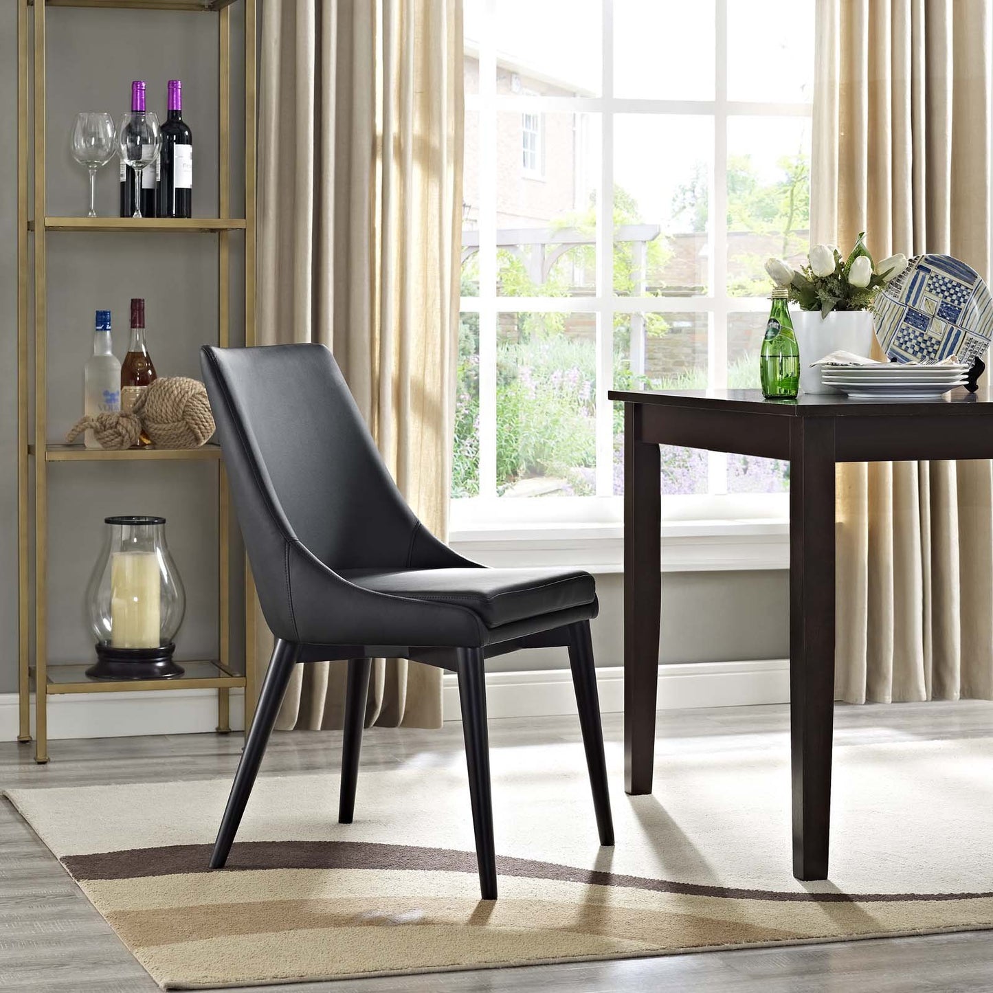home office desk chairs | CasaFoyer Viscount Side Chair | Sleek Contemporary Design | Plush Foam Cushioning | Lavish Vinyl Upholstery | Black Wood Legs | Versatile Statement Piece | casafoyer.myshopify.com
