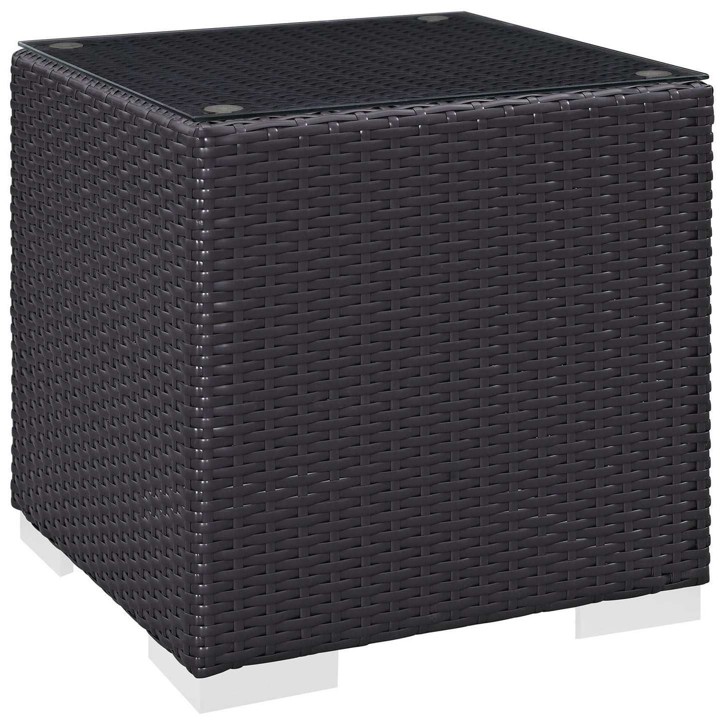 Patio Furniture Sets | Convene Outdoor Sectional Set | Synthetic Rattan | Aluminum Frame | All-Weather Cushions | Patio Lounge Armchair, Ottoman, Side Table | Espresso Beige | casafoyer.myshopify.com