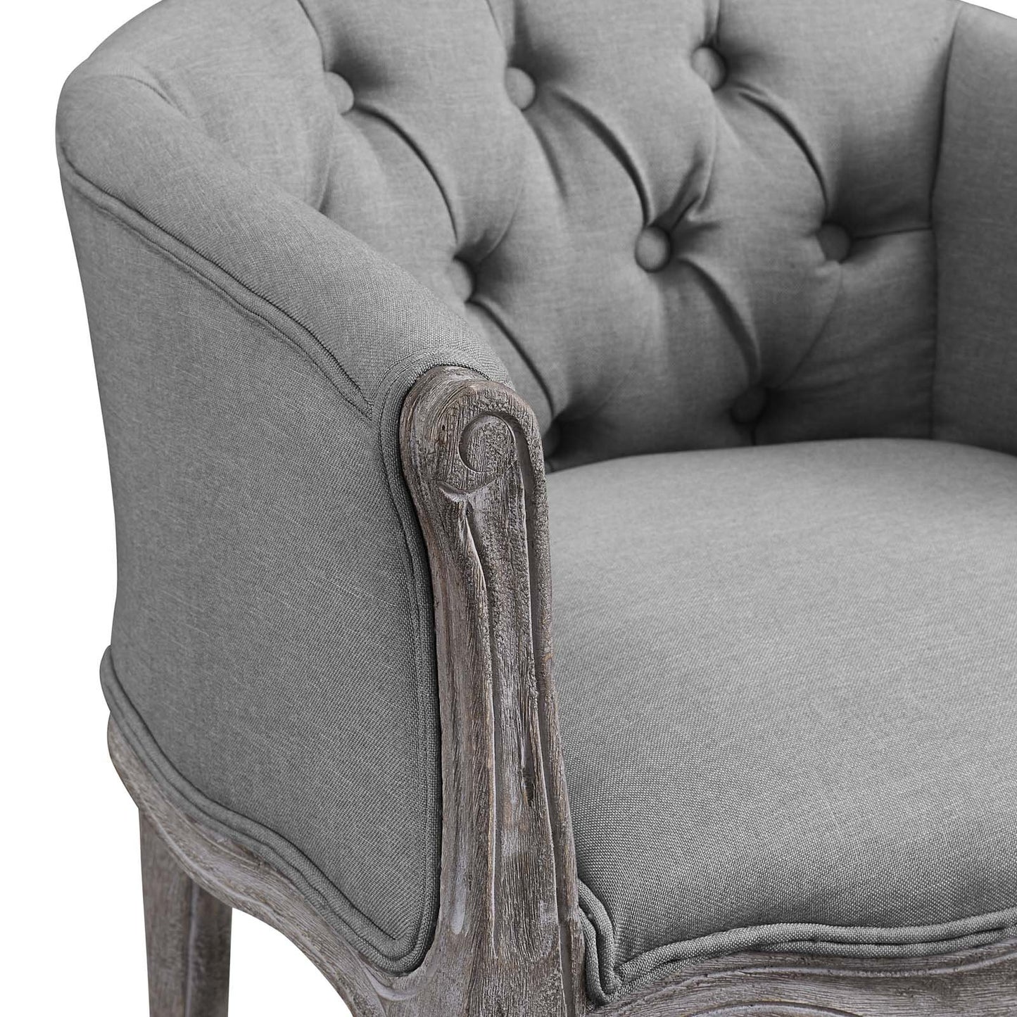 home office desk chairs | CasaFoyer Crown Vintage French Upholstered Accent Chair | Luxurious Elegance | Fluted Wood Frame | Cabriole Legs | Plush Foam Seat | Button Tufting | Weathered Vintage French Aesthetic | Supports 331 lbs | Foot Pads | Fully Assembled | casafoyer.myshopify.com