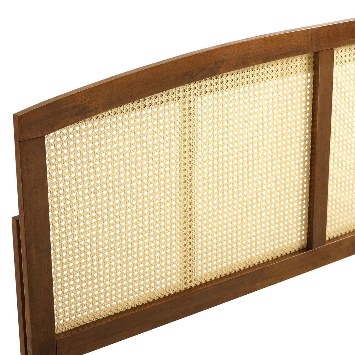 Bed | CasaFoyer Halcyon Cane Woven Rattan Full Headboard | Serene Island Vibe | Mid-Century Modern Design | Natural Wood Frame | Durable Solid Rubberwood | Easy Assembly | casafoyer.myshopify.com