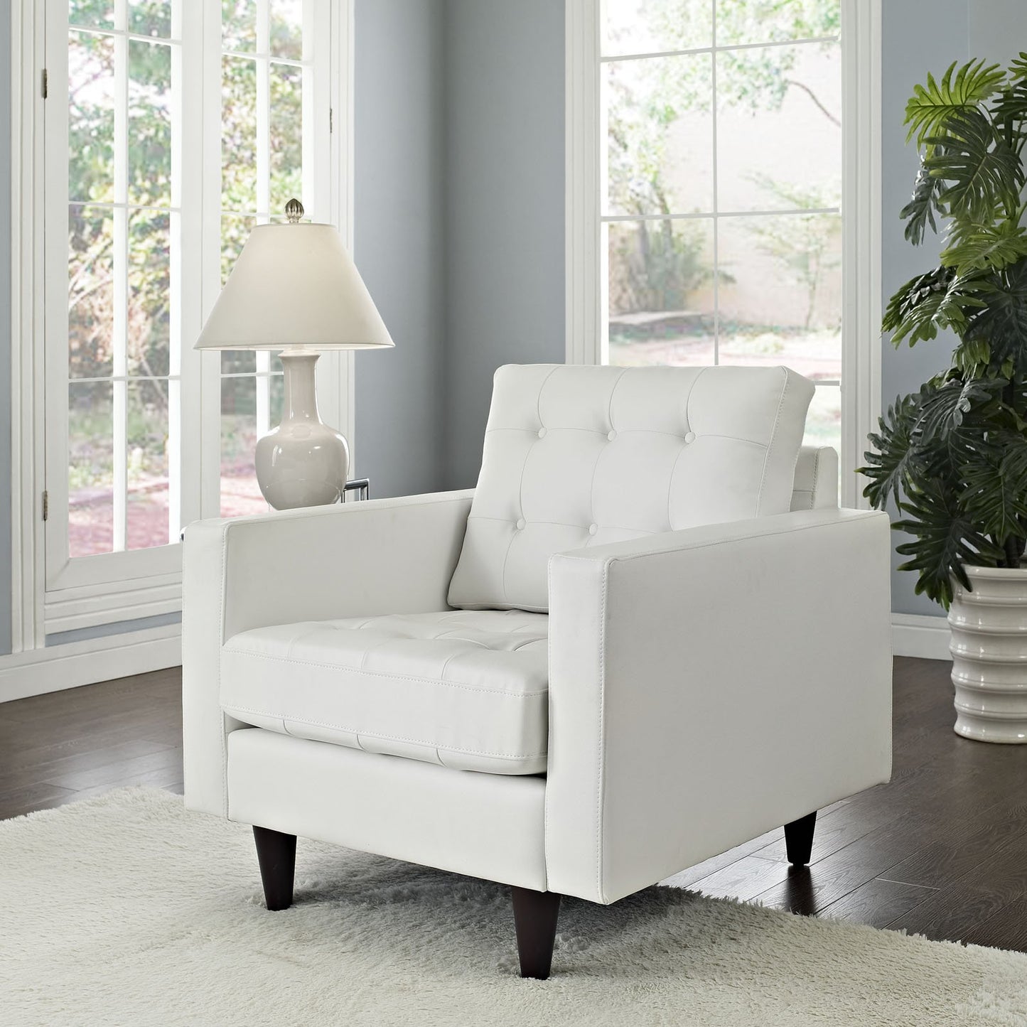home office desk chairs | CasaFoyer Empress Leather Armchair | Exquisite Design | Tufted Buttons | Luxurious Cushions | Elegant Armrests | Solid Wood Legs | Floor Protection | White | casafoyer.myshopify.com