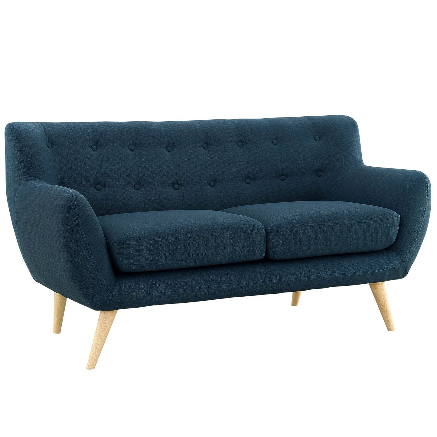 kitchen and dining room sets | CasaFoyer Remark Living Room Set | Plush Dual Cushion Design | Mid-Century Aesthetics | Natural Wood Legs | Polyester Upholstery with Stitched Buttons | Armchair & Loveseat | Azure Color | casafoyer.myshopify.com
