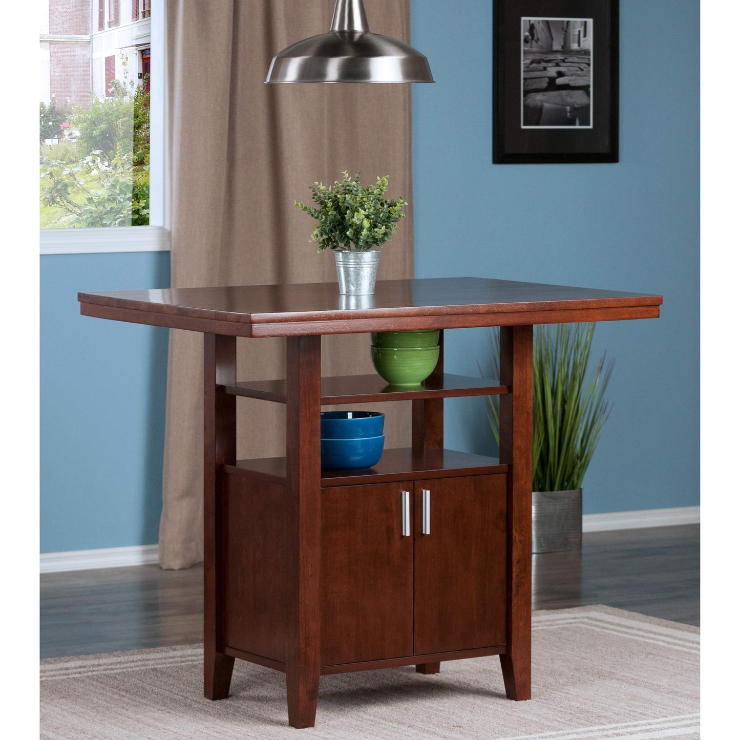 childrens table and chair sets | CasaFoyer Wood Albany High 3Pc Set | Retro-Inspired Design | Storage Cabinet & 2 Square Seat Stools | Ideal for Kitchen or Dining Room | Solid Wood Construction | Space-Saving & Versatile | Assembly Required | casafoyer.myshopify.com