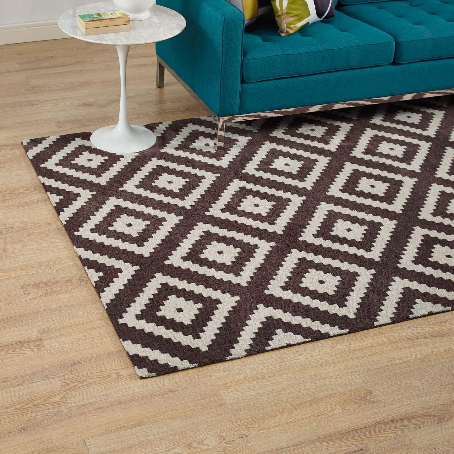 Carpet & Rugs | CasaFoyer Alika Abstract Diamond Trellis Area Rug | Elegant Modern Design | Durable & Stain Resistant | 8x10 Ivory/Brown | casafoyer.myshopify.com