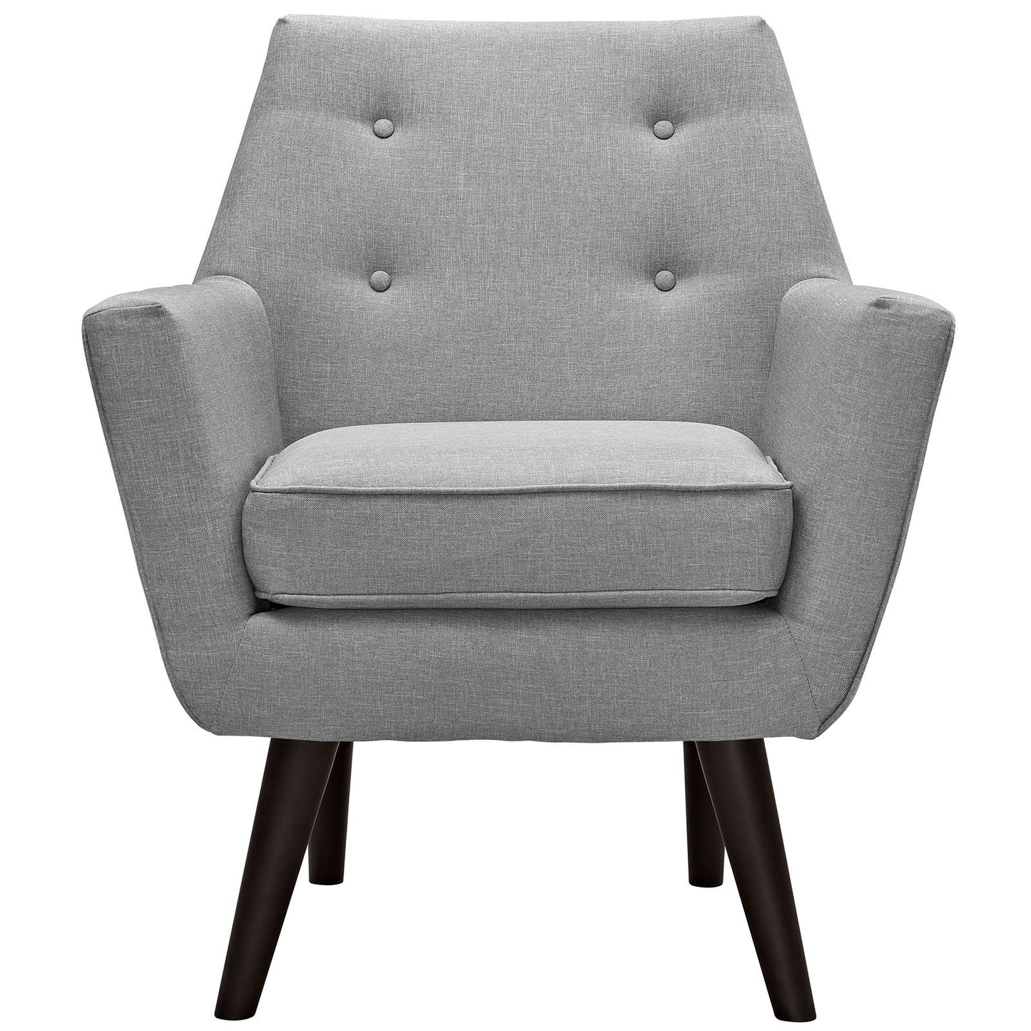 home office desk chairs | CasaFoyer Posit Organic Shape Armchair | Espresso Stained Legs | Polyester Upholstery | Mid-Century Design | Light Gray | casafoyer.myshopify.com