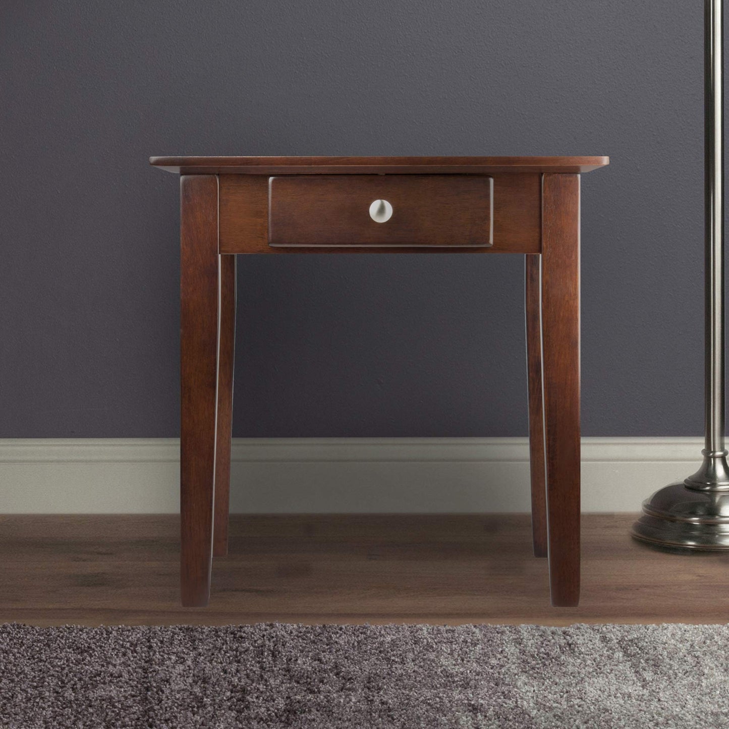 TABLE | Sophisticated End Table | Single Drawer | Shaker Style Design | Antique Walnut Finish | Versatile & Functional | 20 W x 20 D x 20 H | 18.2 lbs | casafoyer.myshopify.com