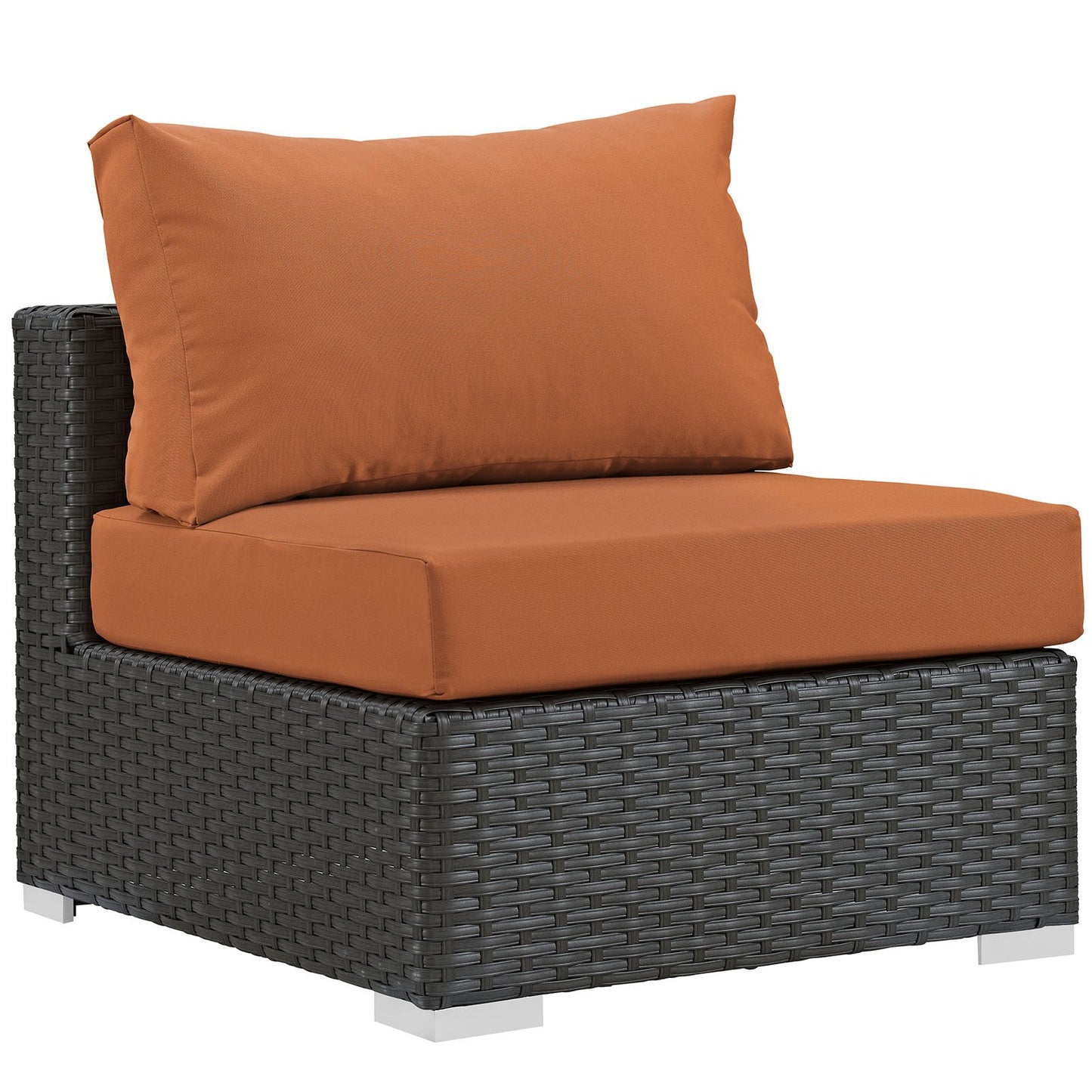 Patio Furniture Sets | Sojourn Outdoor Patio Armless Chair | Sunbrella Fabric | Synthetic Rattan | UV Protection | Aluminum Frame | Ideal for Patio, Backyard, Poolside | casafoyer.myshopify.com