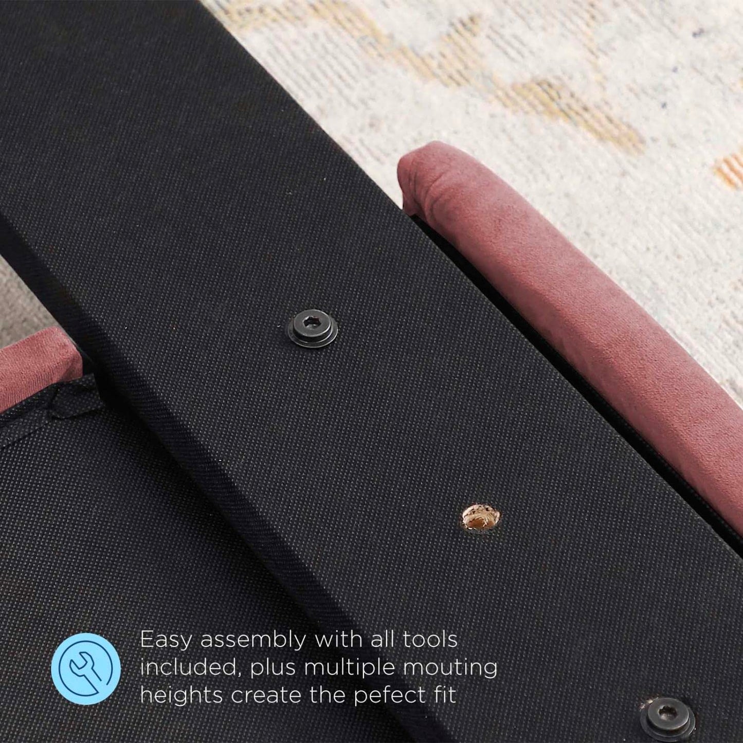 Bed | CasaFoyer Juliet Tufted Performance Velvet King/Cal King Headboard | Vintage Elegance | Plush Padding | Stain-Resistant Velvet | Adjustable Height | Dusty Rose | casafoyer.myshopify.com