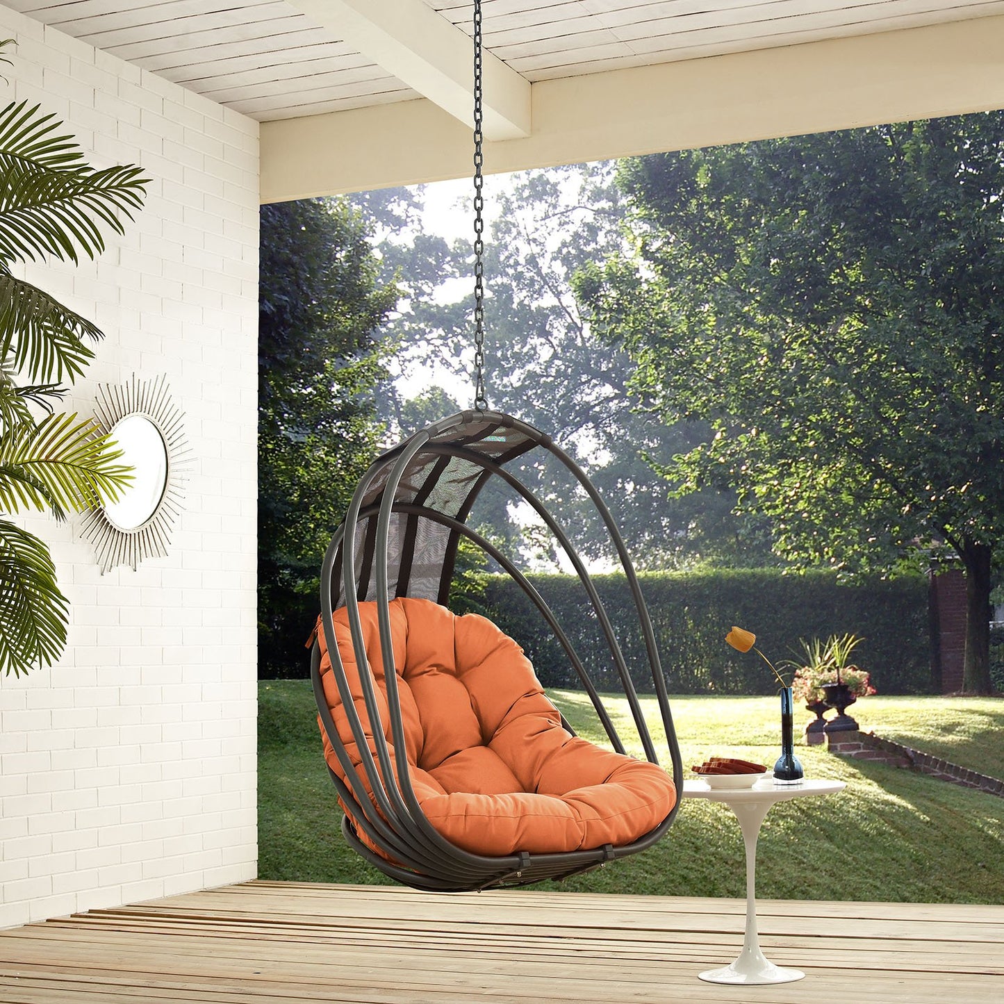 porch swings | Ergode Whisk Outdoor Patio Hanging Swing Chair | Adjustable Chain | Weather-Resistant Cushion | UV Protection | Sun Shade | casafoyer.myshopify.com