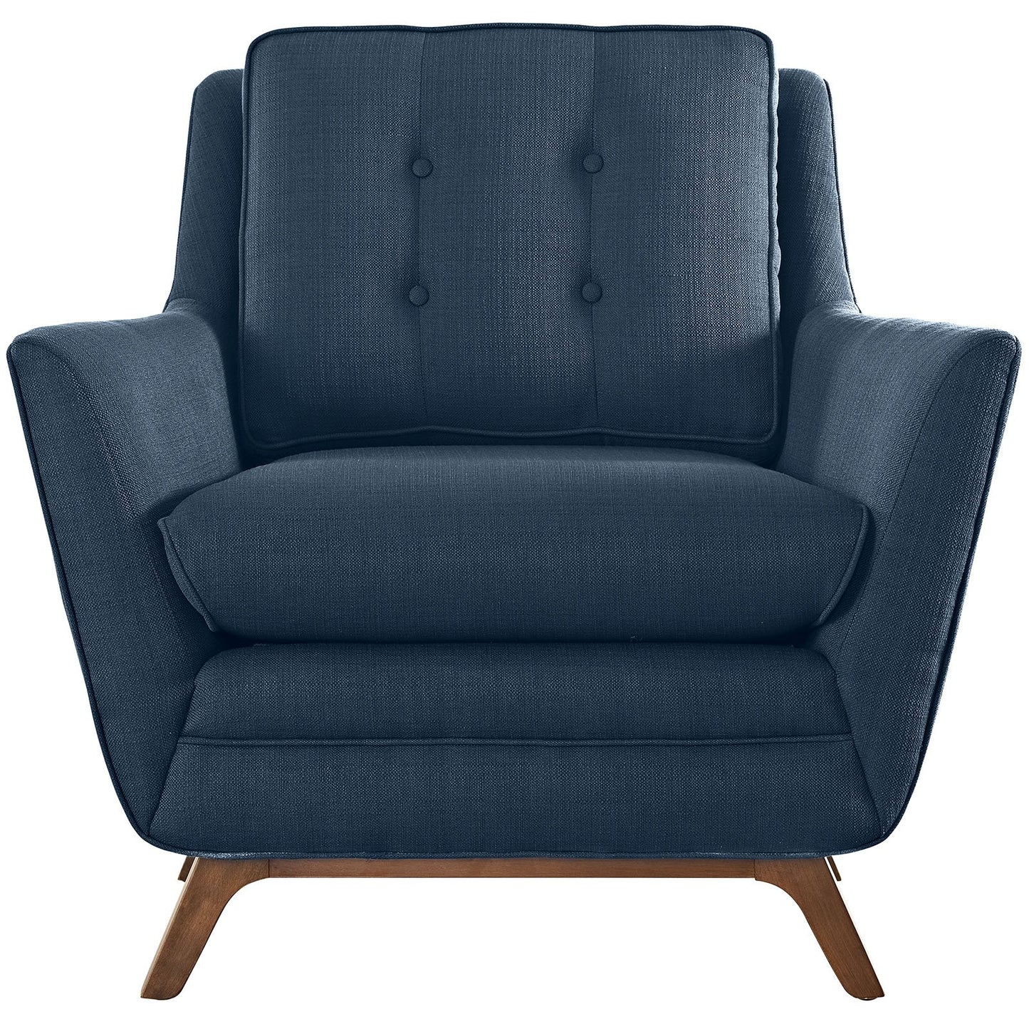 home office desk chairs | CasaFoyer Beguile Collection | Mid-Century Style Armchair | Plush Cushions | Walnut-Stained Base | Azure | casafoyer.myshopify.com
