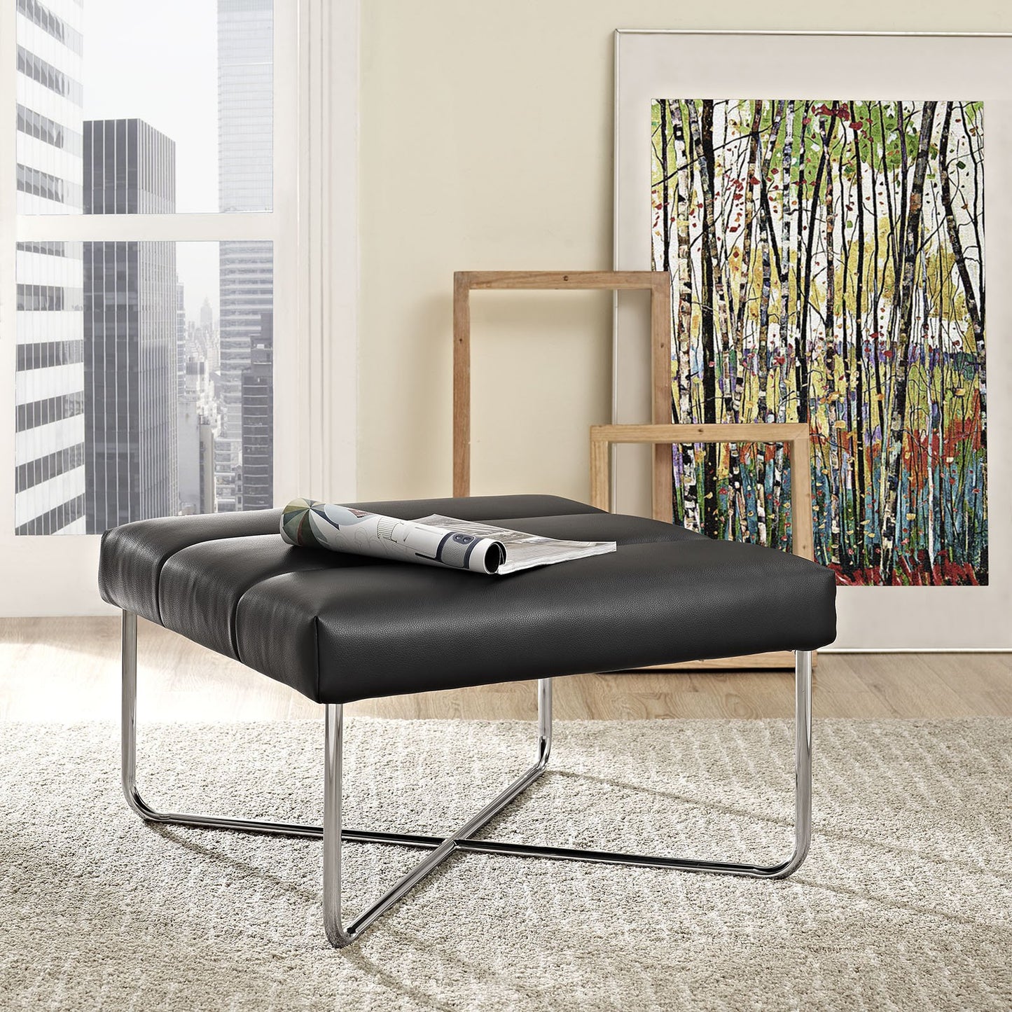 ottomans | CasaFoyer Reach Lounge Chair & Ottoman Set | Supreme Comfort | Plush Cushions | Vertical Head Support | Polished Steel Base | Modern Living Room Furniture | Includes Reach Ottoman | casafoyer.myshopify.com