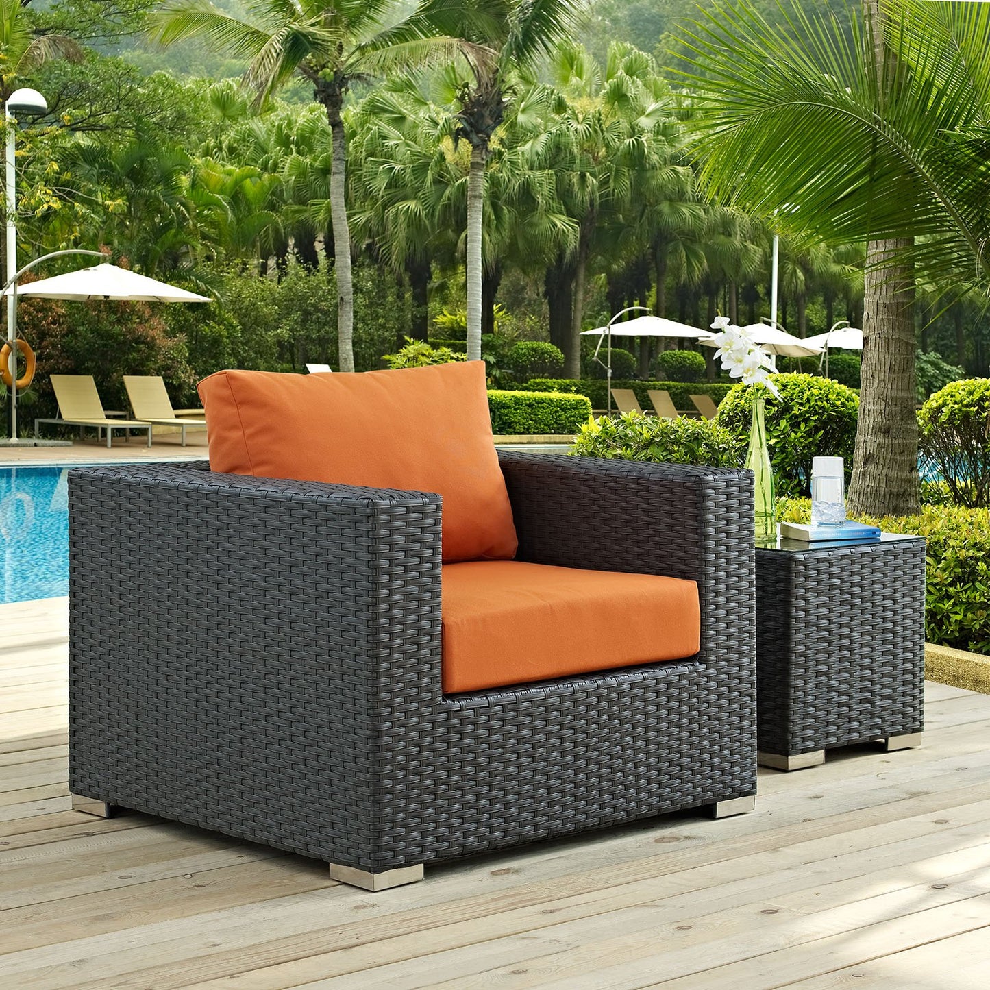 Patio Furniture Sets | Sojourn Outdoor Patio Arm Chair | Sturdy & Versatile Seating | Sunbrella Cushions | Synthetic Rattan Weave | UV Protection | Aluminum Frame | casafoyer.myshopify.com