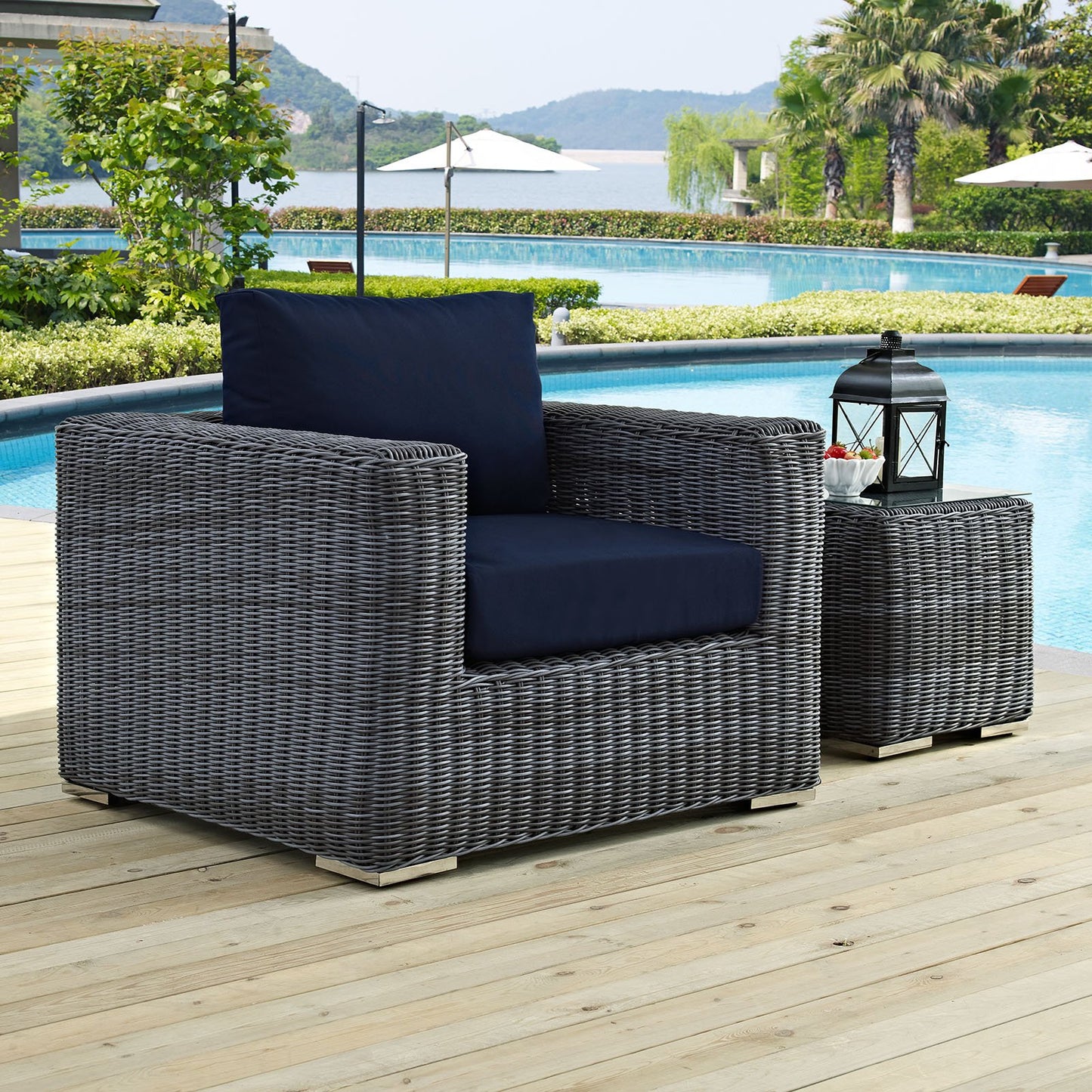 executive chairs | CasaFoyer Summon Outdoor Patio Arm Chair | Ultimate Outdoor Luxury & Comfort | Two-Tone Rattan | Sunbrella Cushions | UV Protection | Sturdy Aluminum Frame | Perfect for Patio, Backyard, Poolside | casafoyer.myshopify.com
