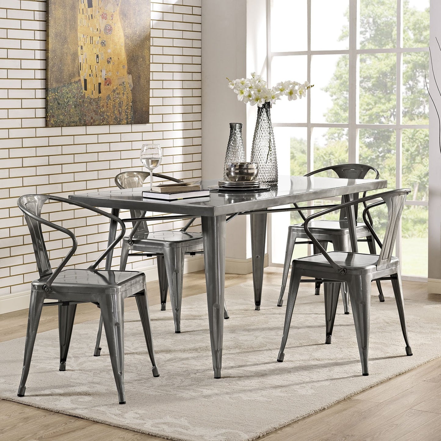 patio dining tables | CasaFoyer Alacrity Industrial Square Dining Table | Gunmetal Grey Steel Legs | Sleek & Modern Design | Perfect for Eclectic Interiors | Easy to Assemble & Built to Last | Ideal for Urban or Rustic Farmhouse Dwellings | casafoyer.myshopify.com