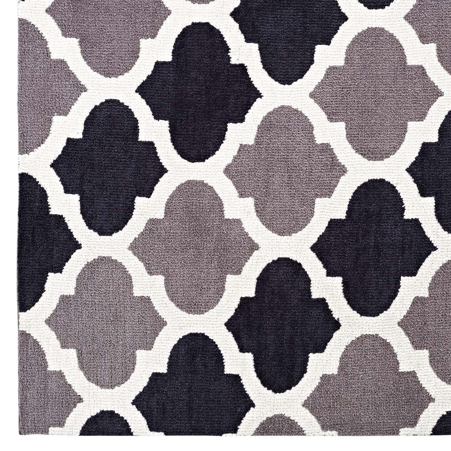 Carpet & Rugs | CasaFoyer Lida Moroccan Trellis Area Rug | Elegant Quatrefoil Pattern | Soft Polyester Microfiber | Durable Jute Bottom | Stain-Resistant | Easy to Clean | 8x10 Size | casafoyer.myshopify.com