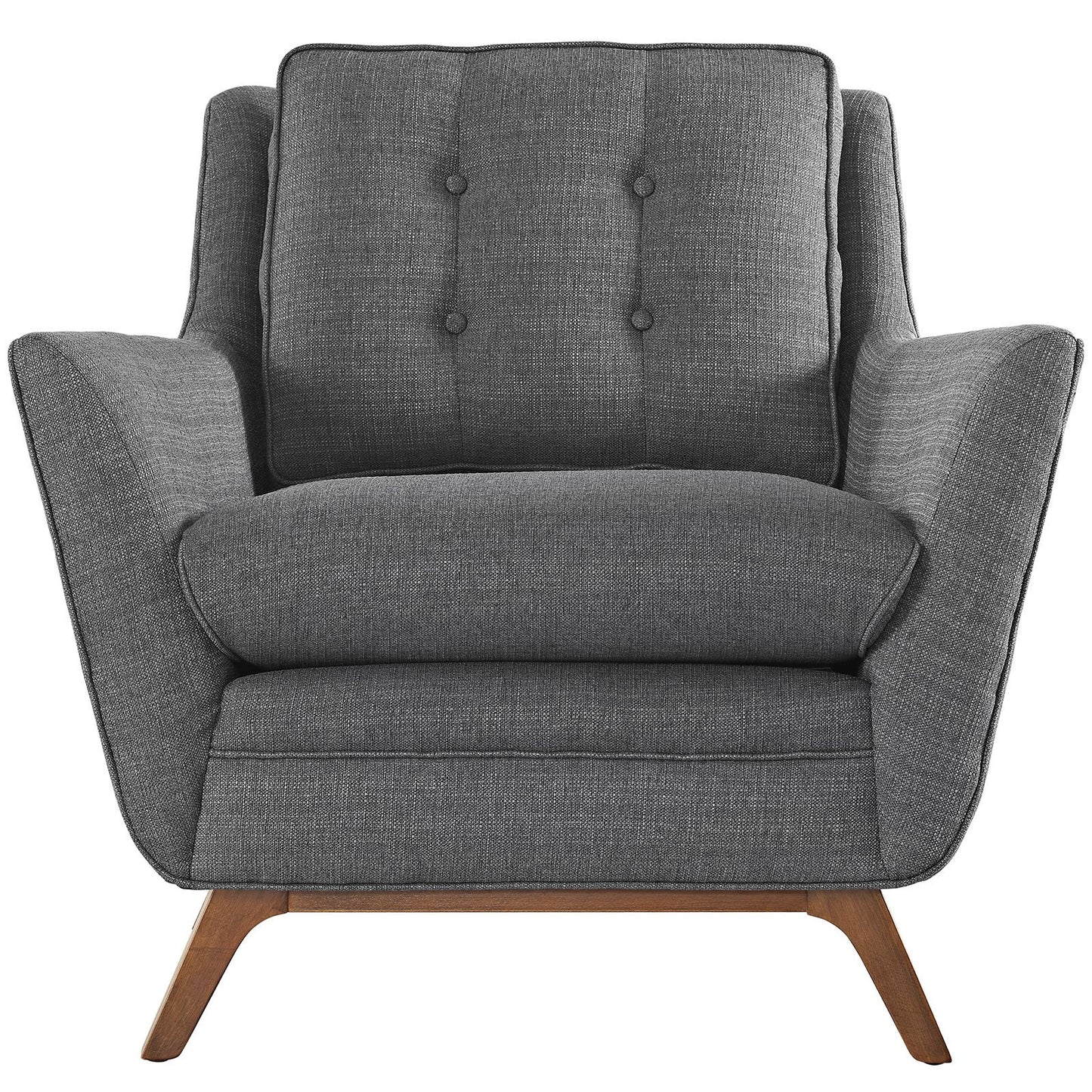 home office desk chairs | CasaFoyer Beguile Collection | Mid-Century Style Armchair | Walnut Base | Gray Upholstery | casafoyer.myshopify.com