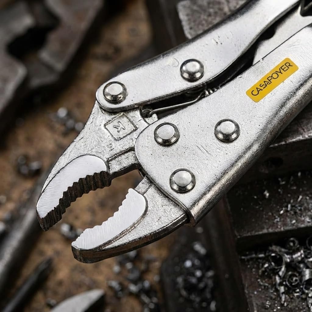 CASAFOYER Locking Grip Pliers - Heavy-Duty Vise Grip with Wire Cutter and Adjustable Clamp | Ideal for Welding, Channel Locks, Pipe Vise Work | Multi-Use Pliers Tool for DIY, Crafts, and Maintenance
