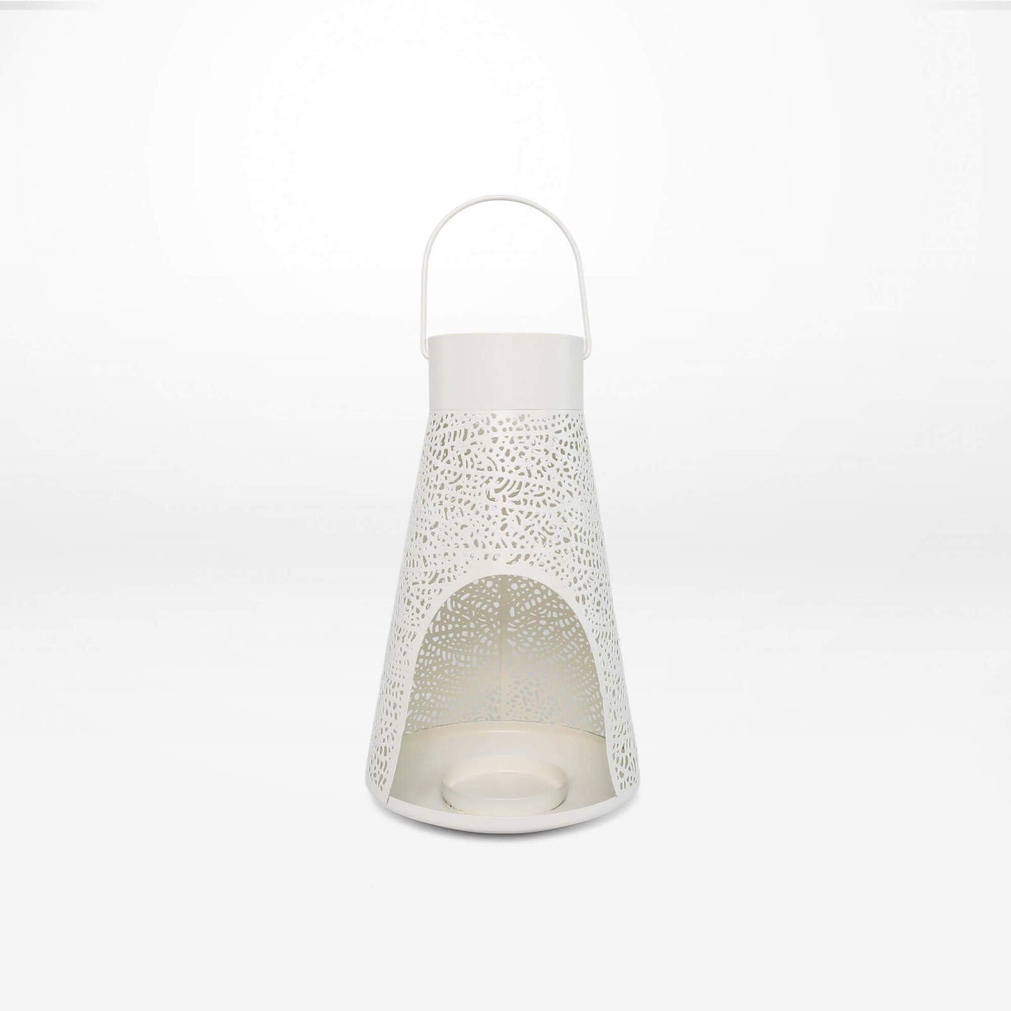 Decorative Candle Lanterns, Kitchen & Dining Features | Moroccan Inspired Lantern - Gardenia Cream - Galvanized Iron - 17x28x17cm - Timeless Beauty for Outdoor Gatherings | casafoyer.myshopify.com