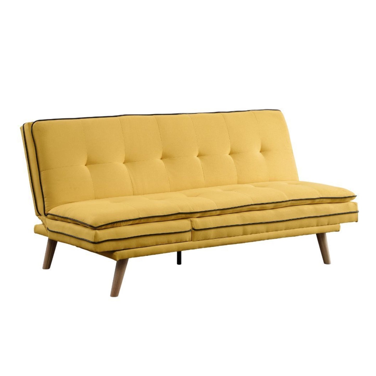 CasaFoyer Savilla Adjustable Sofa - Fresh Linen Upholstery, Tufted Details, Full Foam Seating, Oak Finish Legs - Transform Your Living Space!