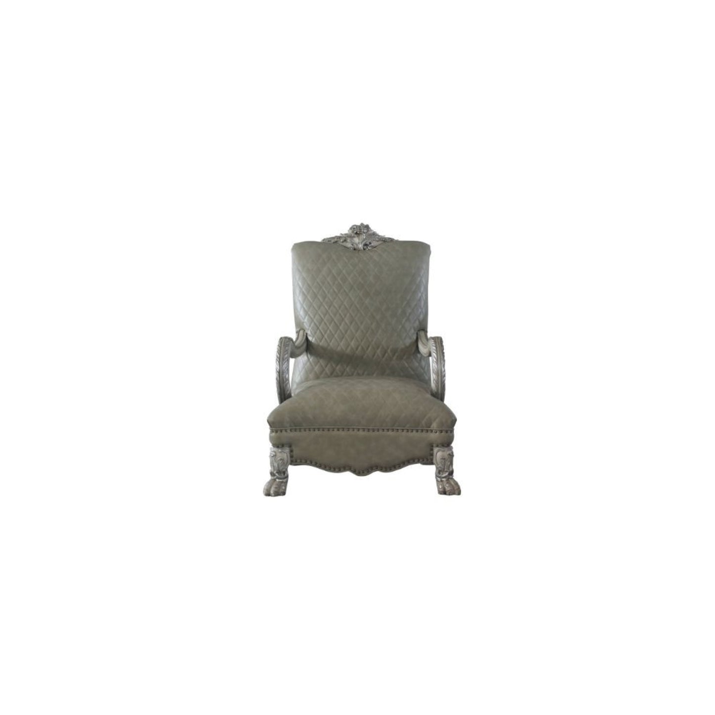 CasaFoyer Dresden Accent Chair - Vintage Bone White, Hand-Crafted, Elegant & Regal Design for Luxurious Living Space